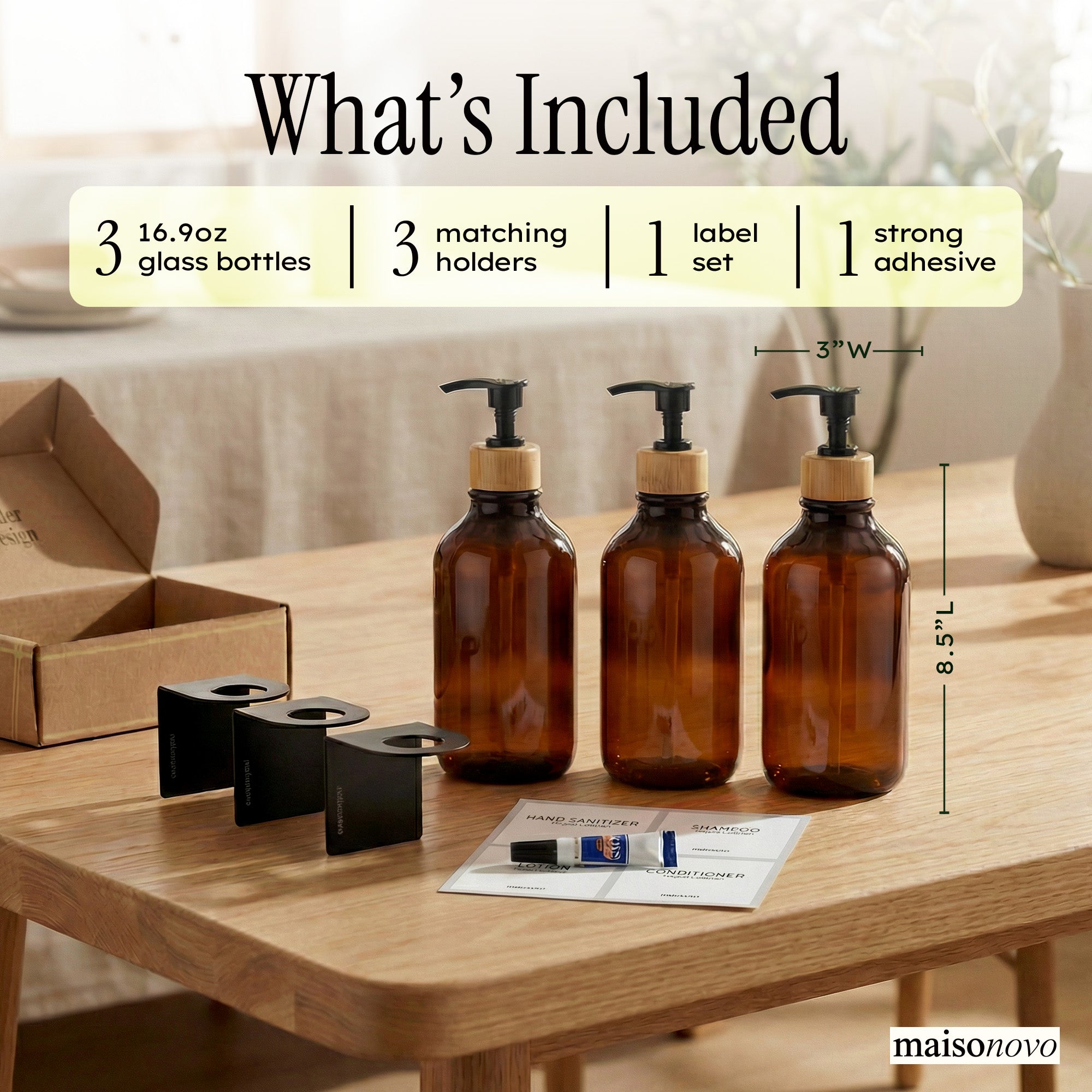 Hotel-at-Home Wall Mounted Shower Dispensers Set