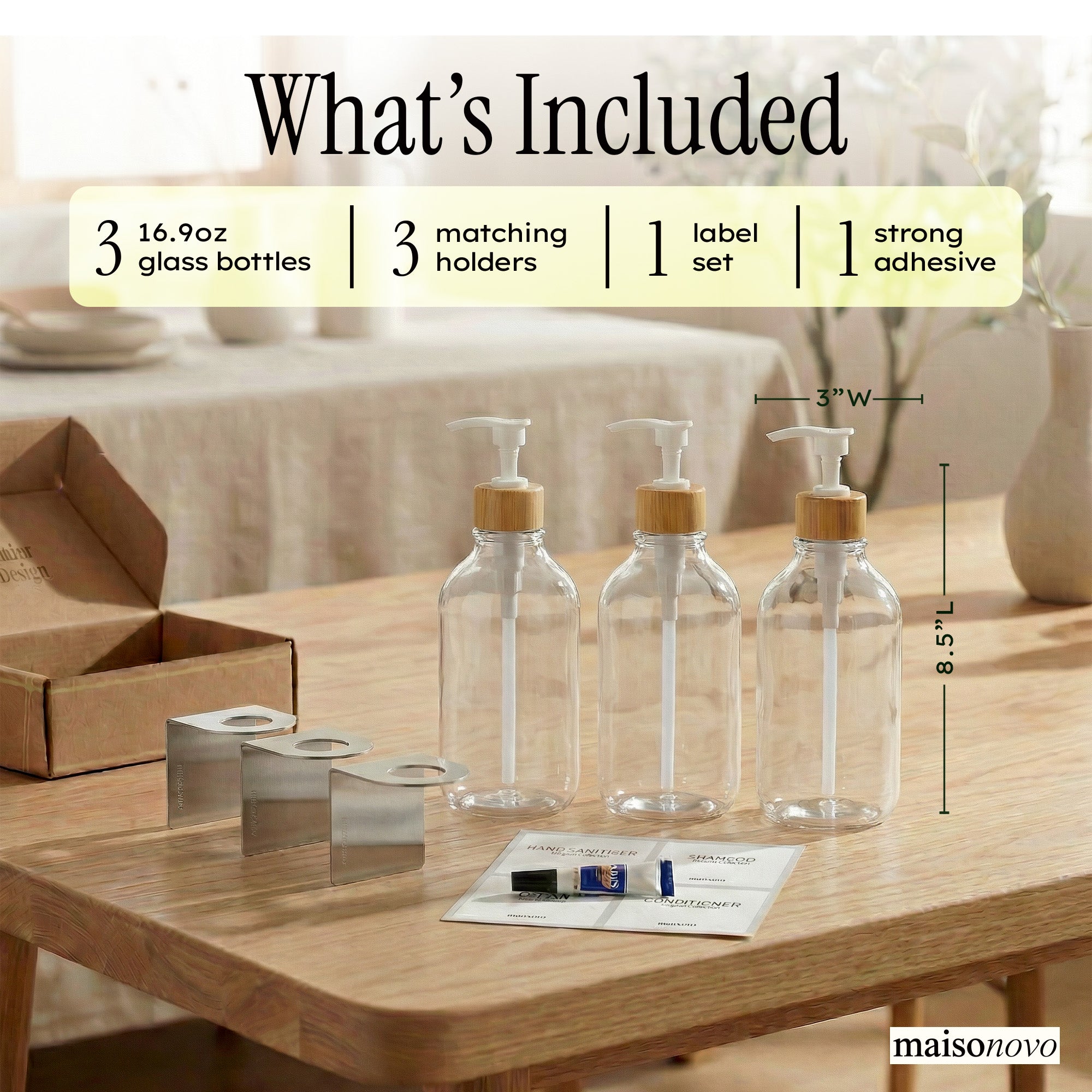 Hotel-at-Home Wall Mounted Shower Dispensers Set