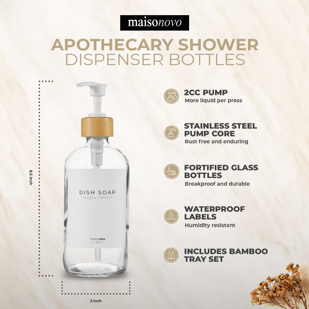 #Color_Clear Glass + Labels + Bamboo Tray