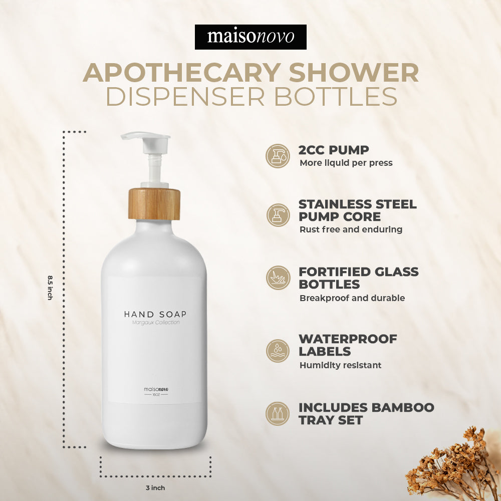 #Color_White Glass + Labels + Bamboo Tray