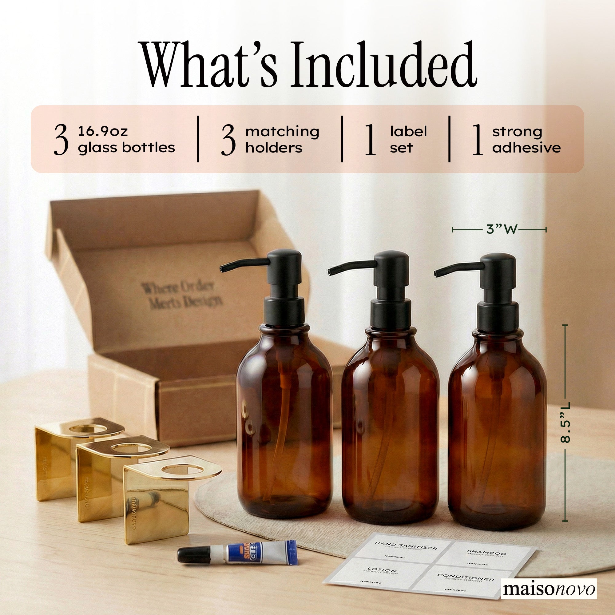 Hotel-at-Home Wall Mounted Shower Dispensers set