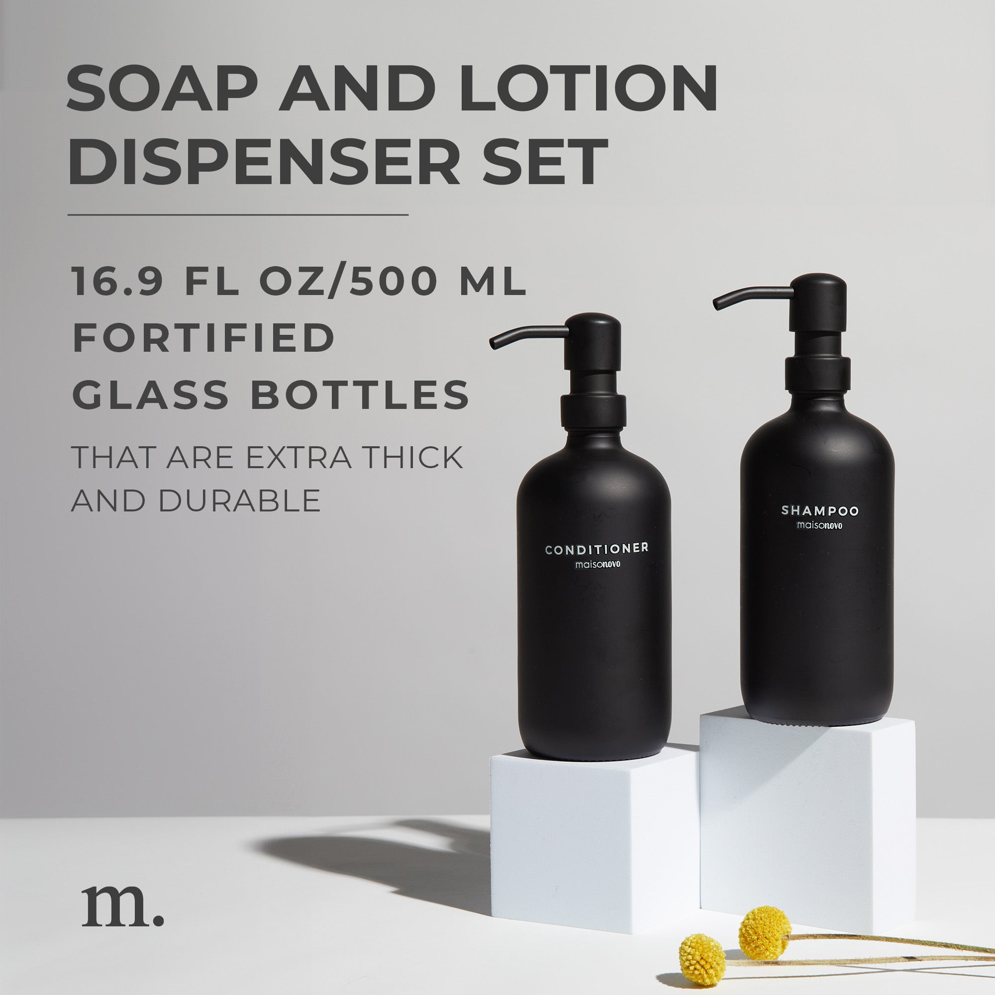 Glass Soap Dispensers White / Black