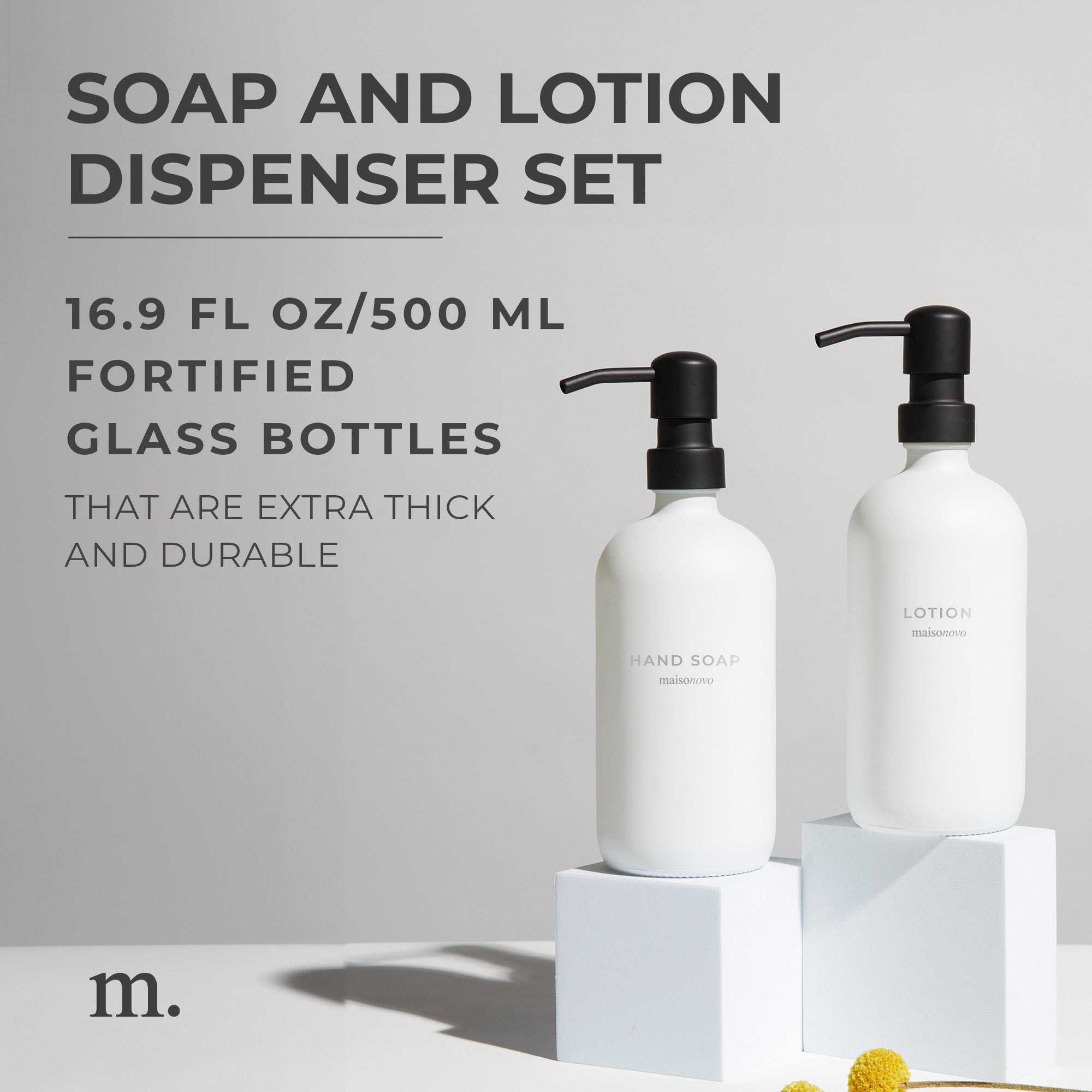 Glass Soap Dispensers White / Black