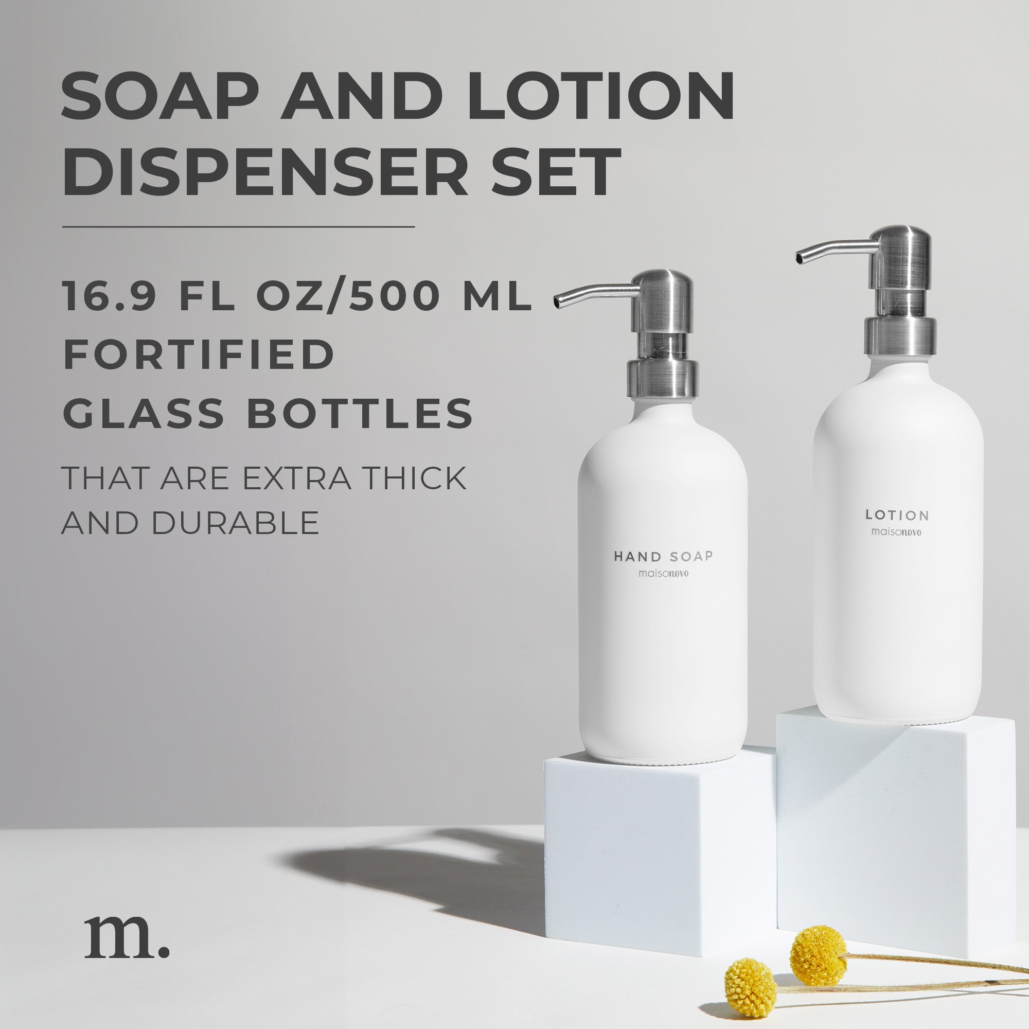 Glass Soap Dispensers White / Black