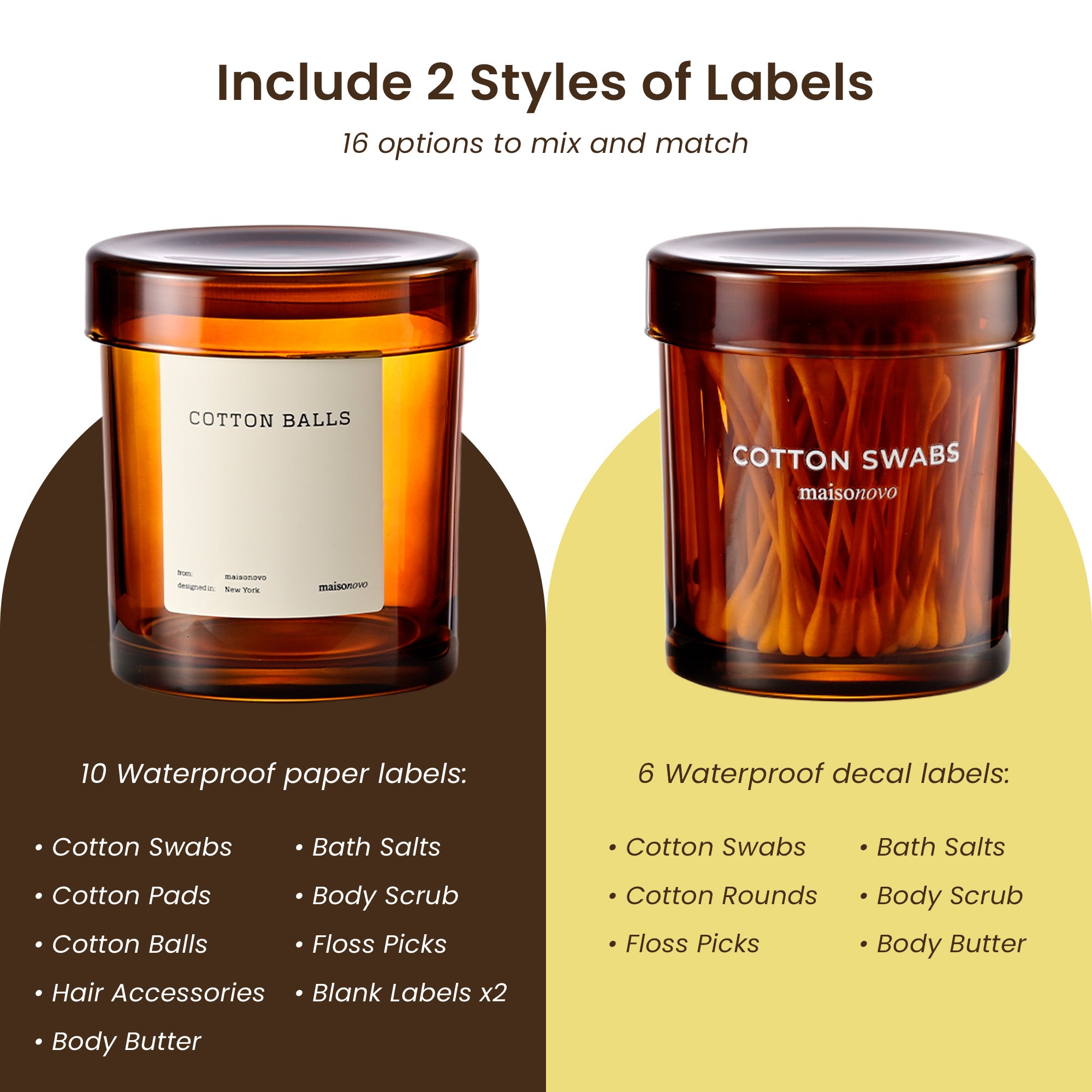 The Pebble - Modern Glass Q-Tip Jars