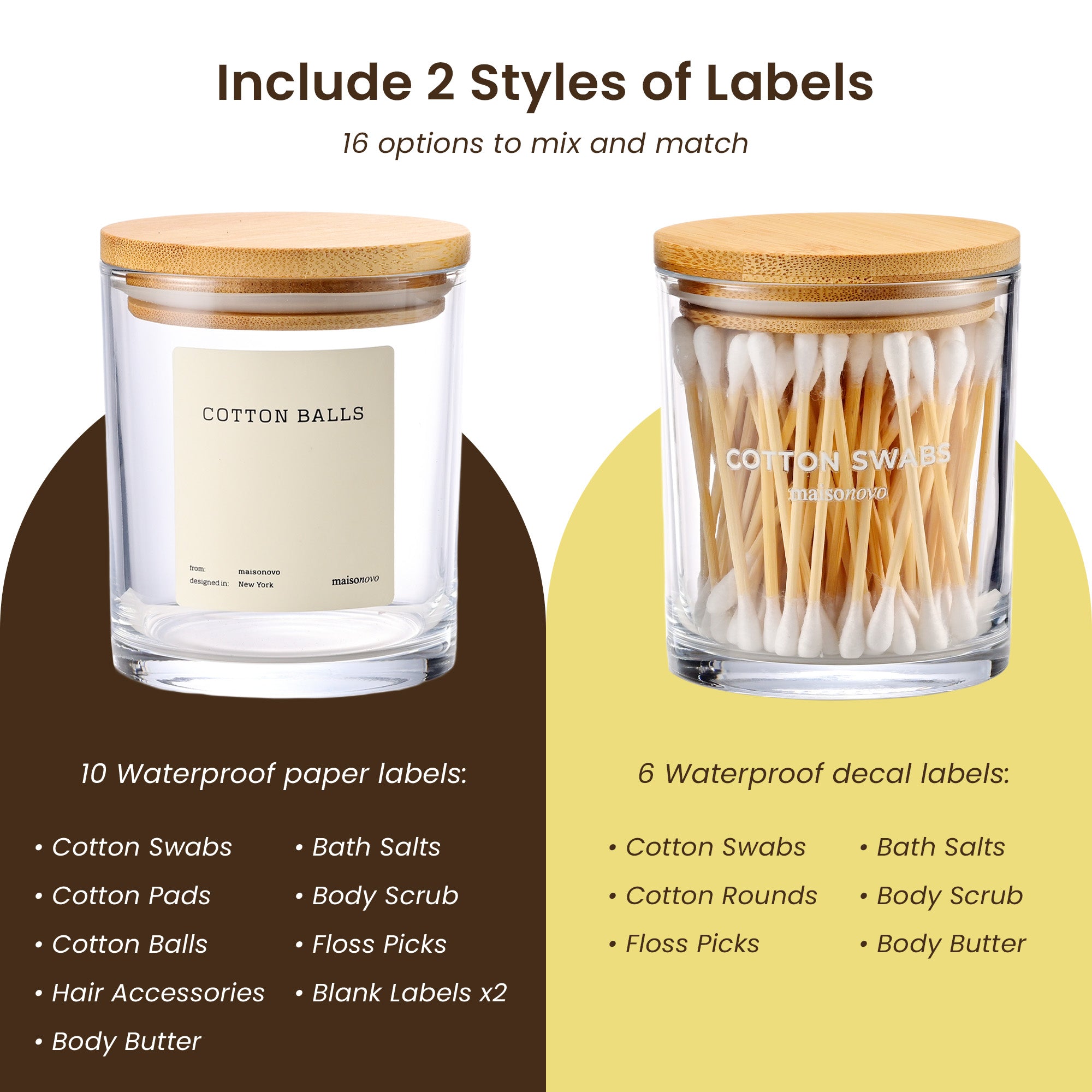 The Pebble - Modern Glass Q-Tip Jars