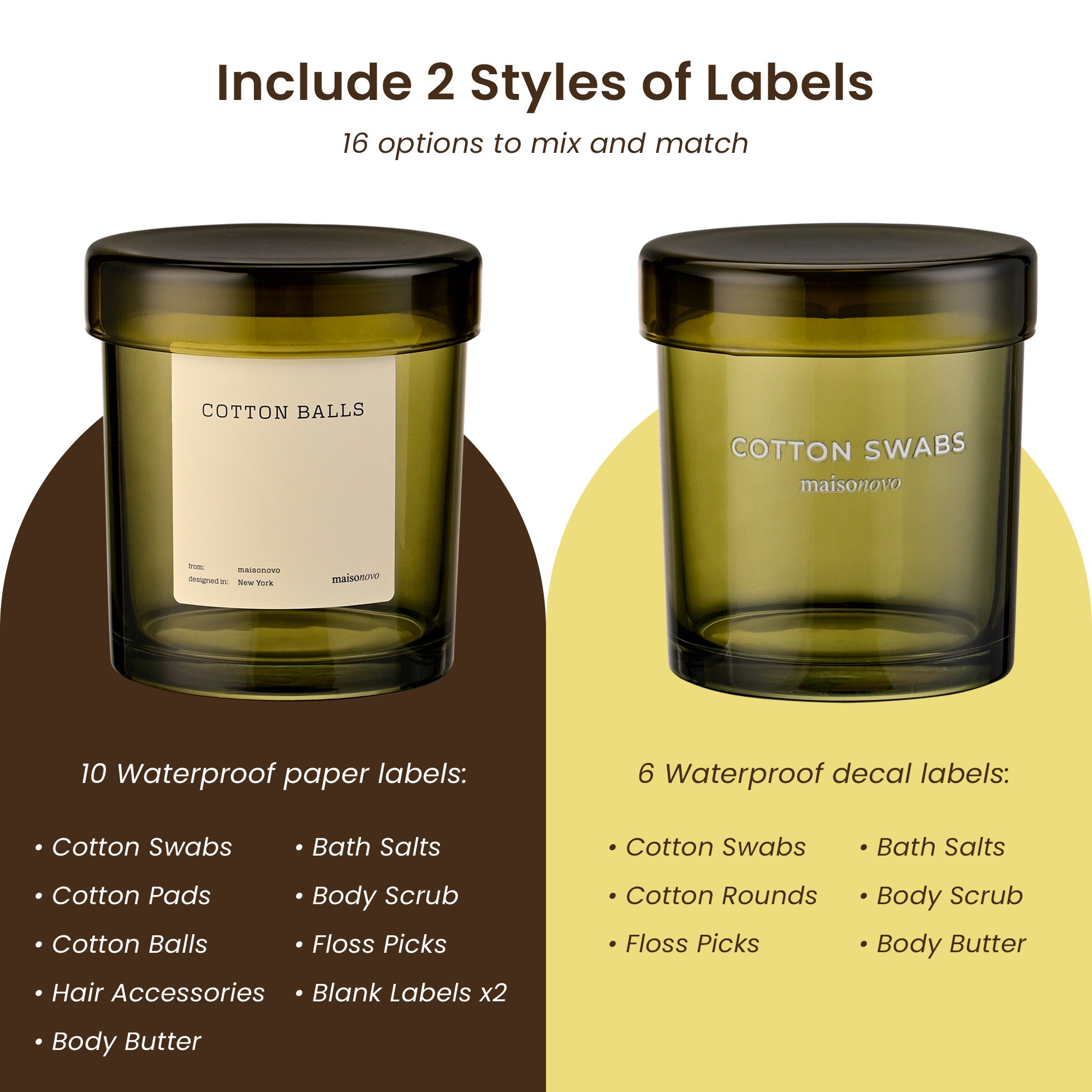 The Pebble - Modern Glass Q-Tip Jars