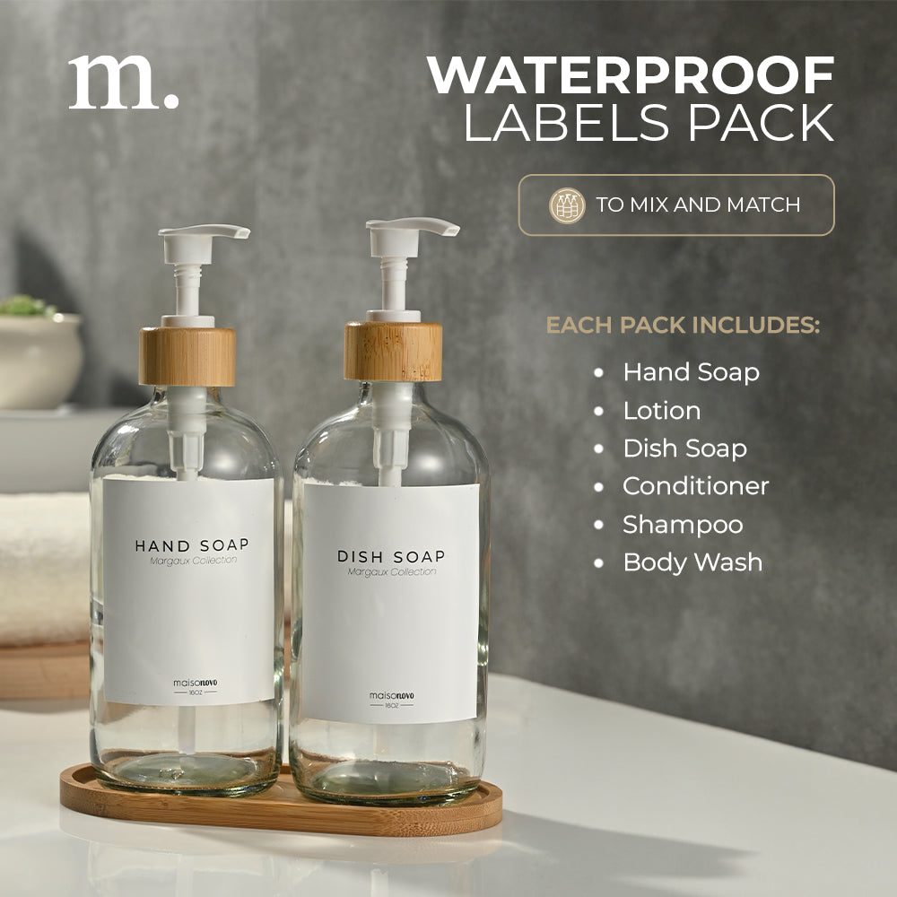 #Color_Clear Glass + Labels + Bamboo Tray