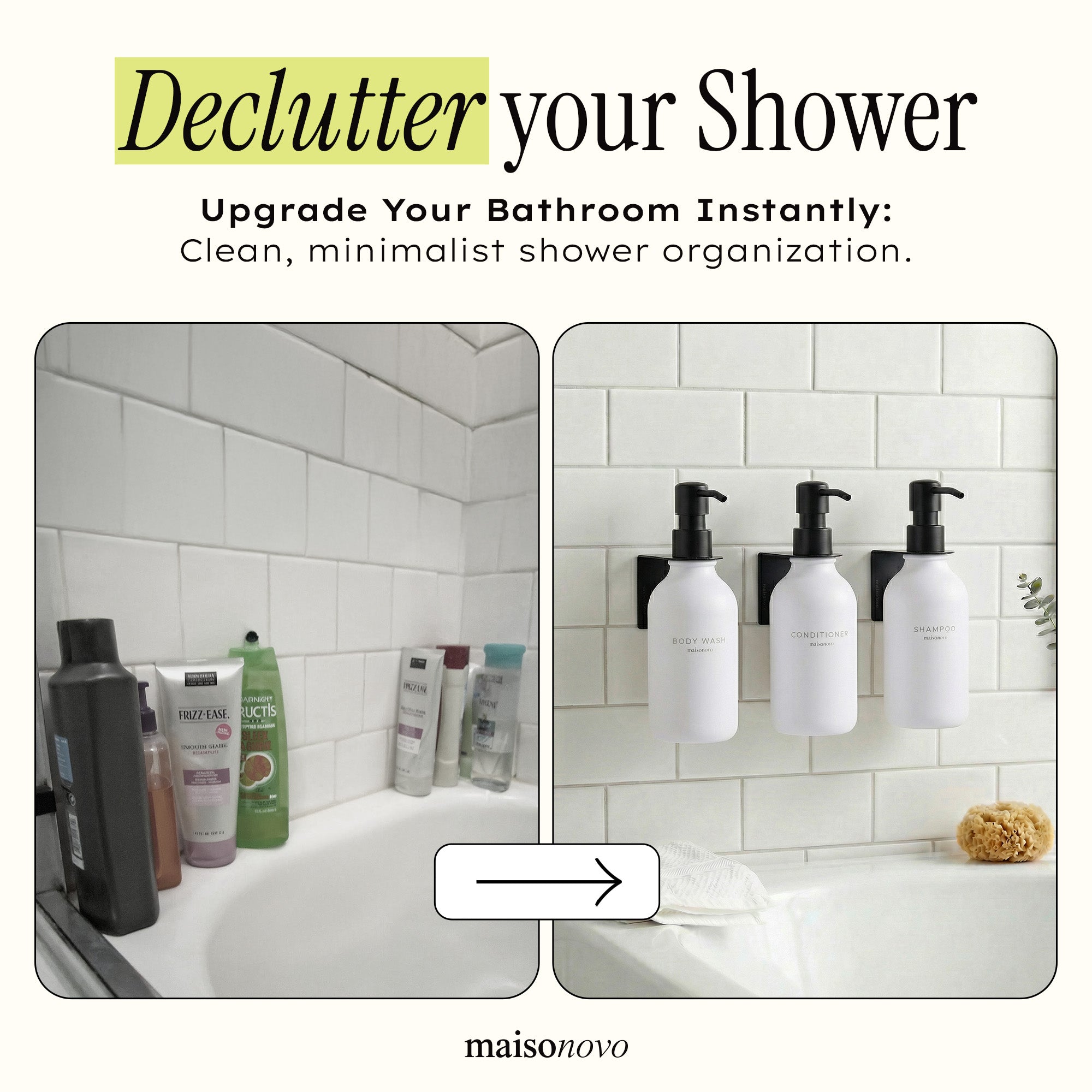 Hotel-at-Home Wall Mounted Shower Dispensers Set