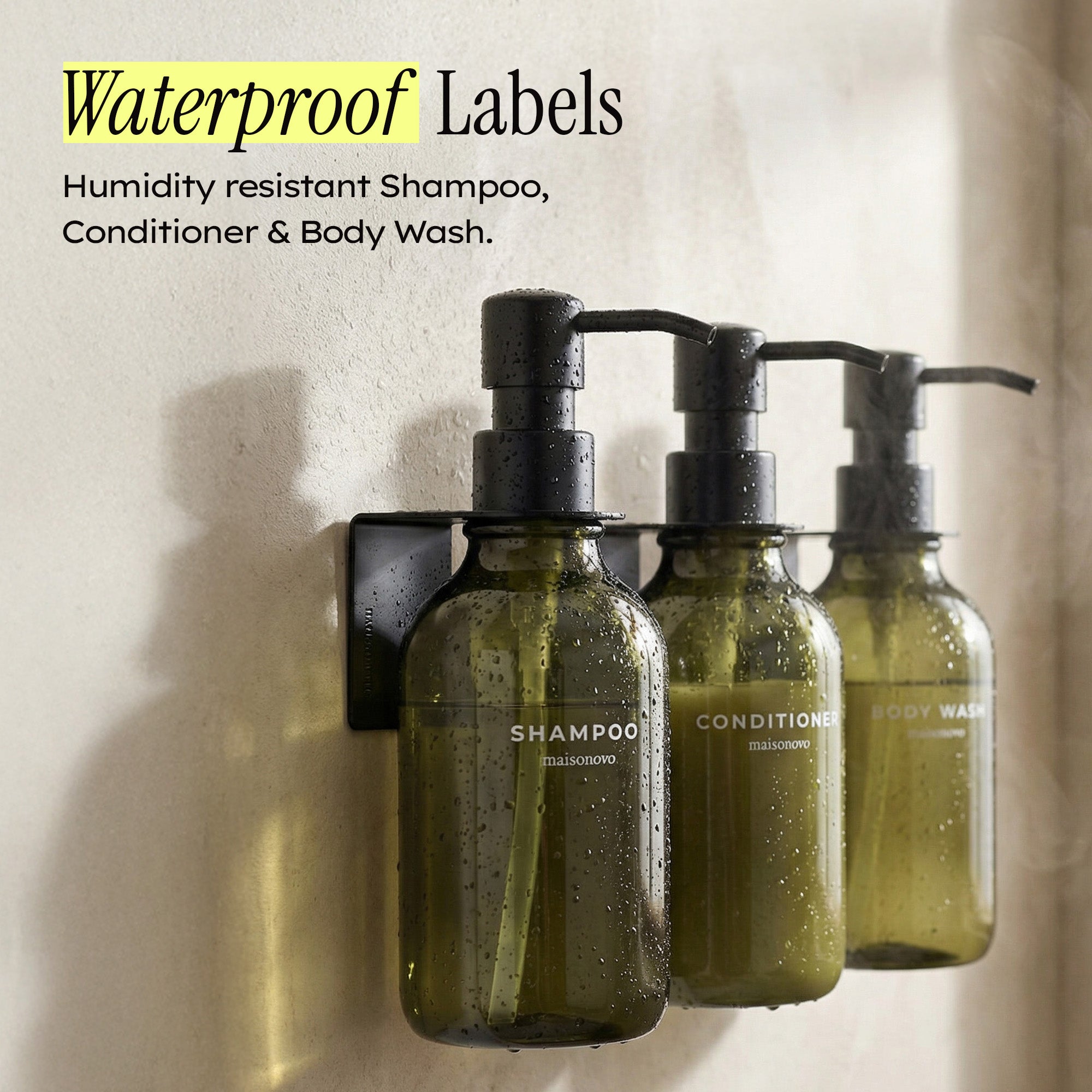 Hotel-at-Home Wall Mounted Shower Dispensers Set