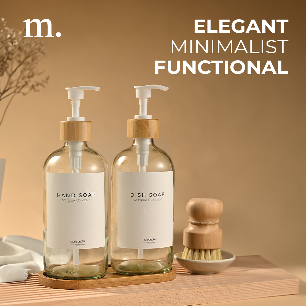 #Color_Clear Glass + Labels + Bamboo Tray