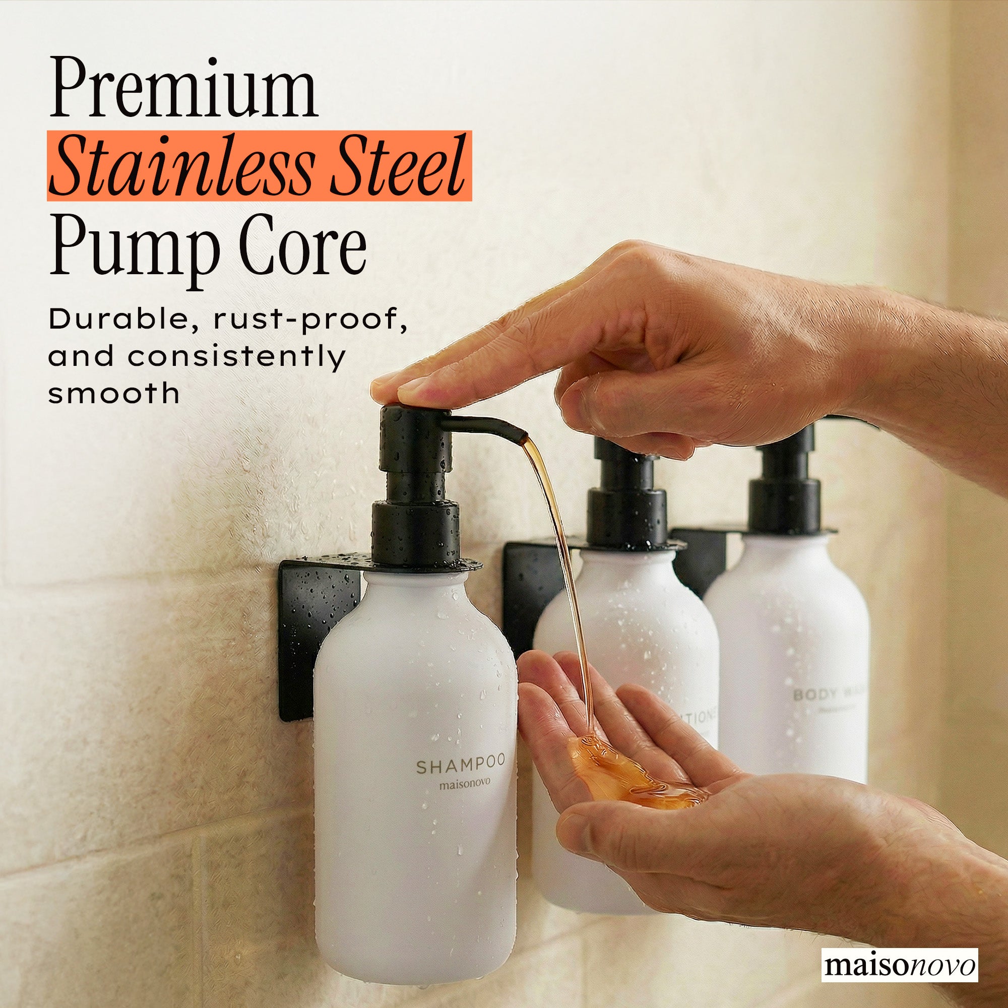 Hotel-at-Home Wall Mounted Shower Dispensers Set