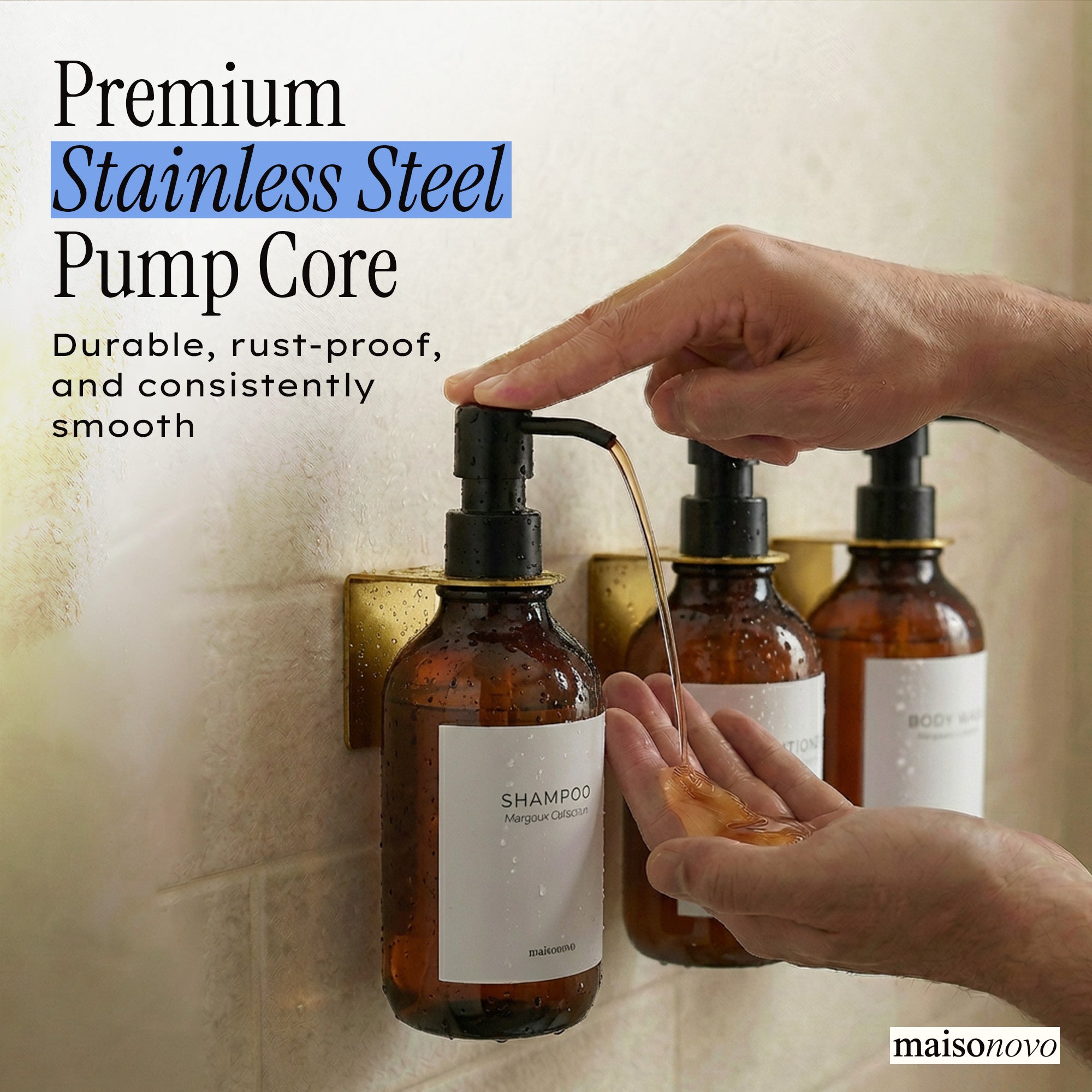 Hotel-at-Home Wall Mounted Shower Dispensers set