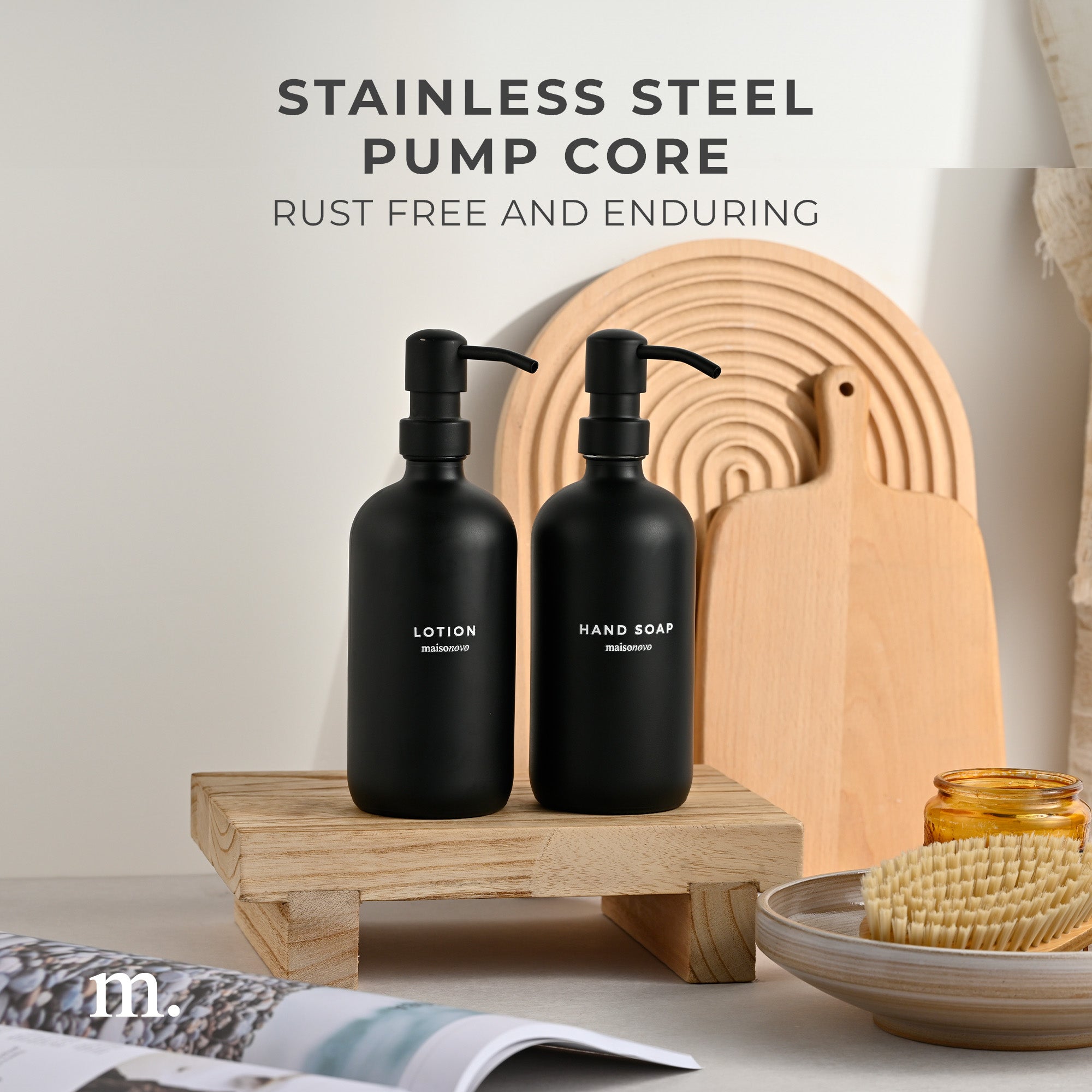 Glass Soap Dispensers White / Black