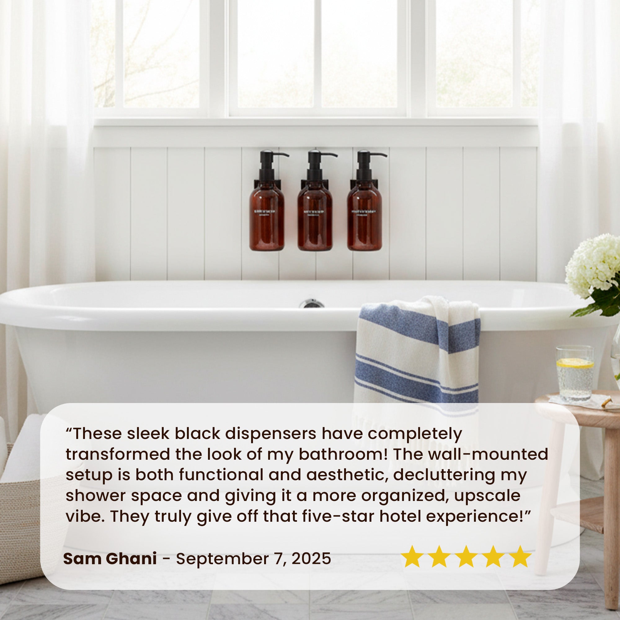 Hotel-at-Home Wall Mounted Shower Dispensers Set