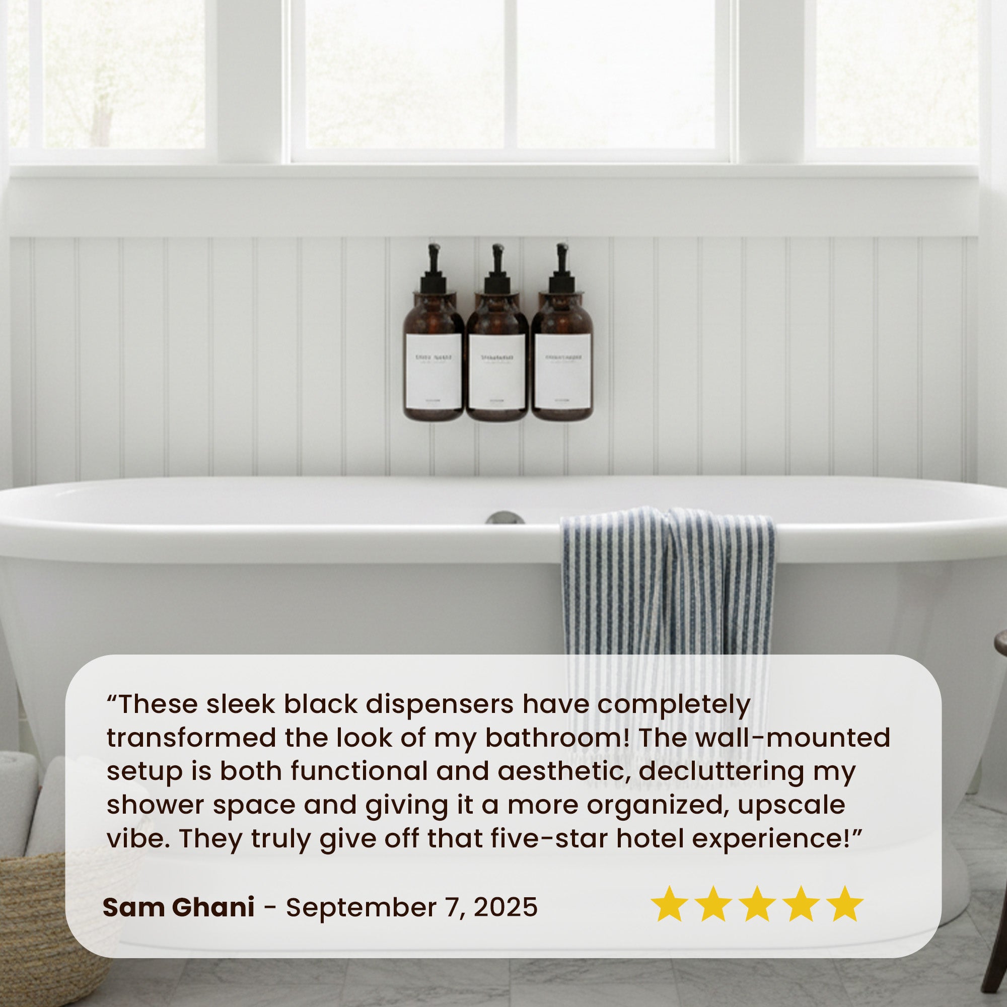 Hotel-at-Home Wall Mounted Shower Dispensers set