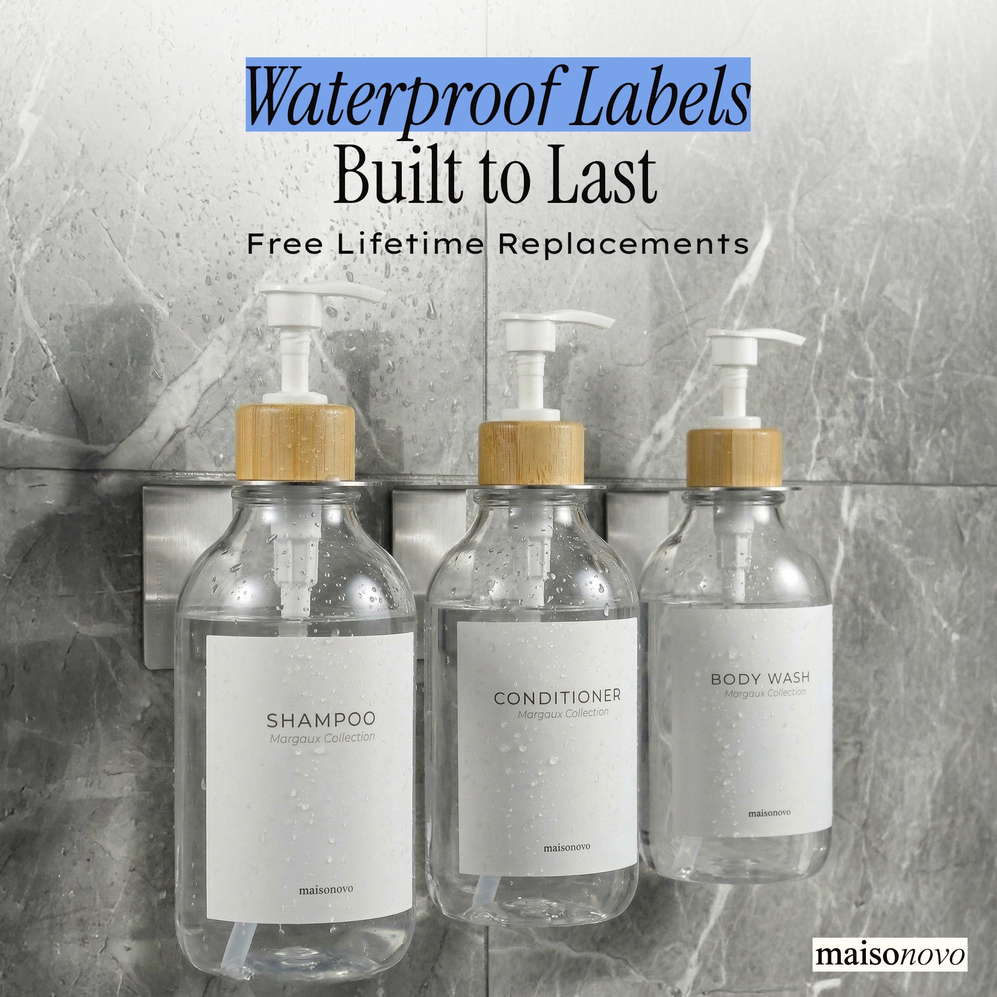 Hotel-at-Home Wall Mounted Shower Dispensers Set