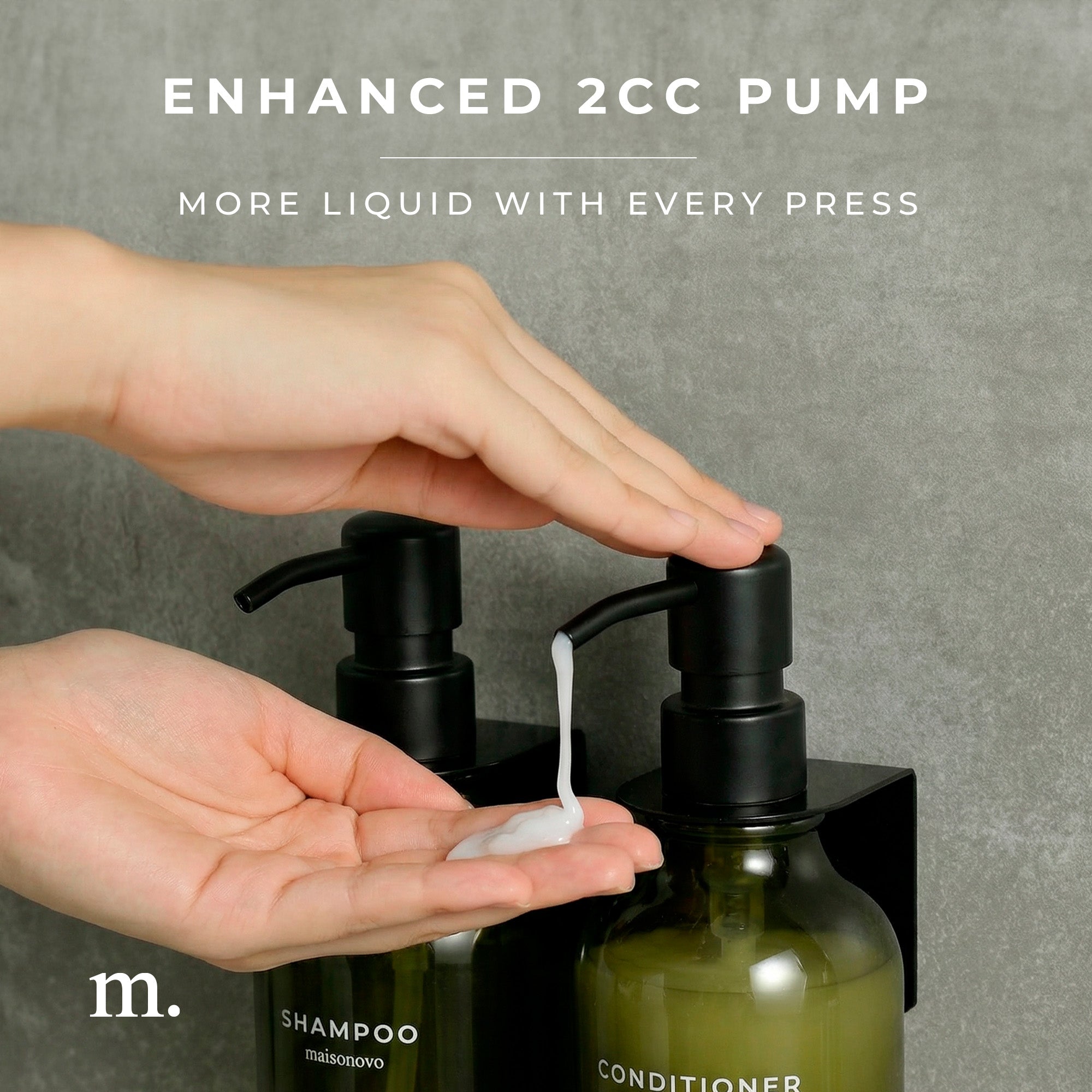 Shower Dispenser Green Bottles with Black Pump