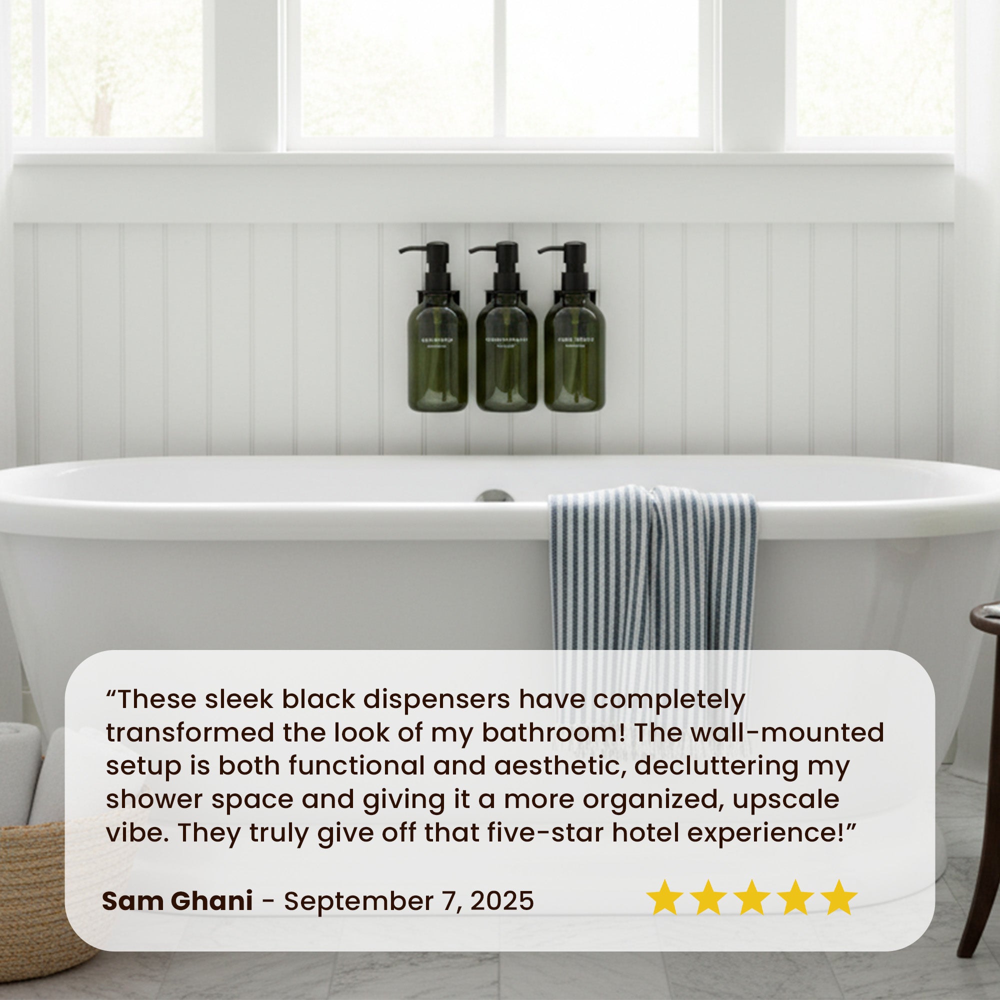 Hotel-at-Home Wall Mounted Shower Dispensers Set