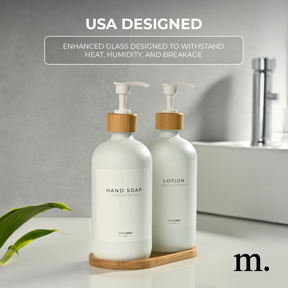 #Color_White Glass + Labels + Bamboo Tray