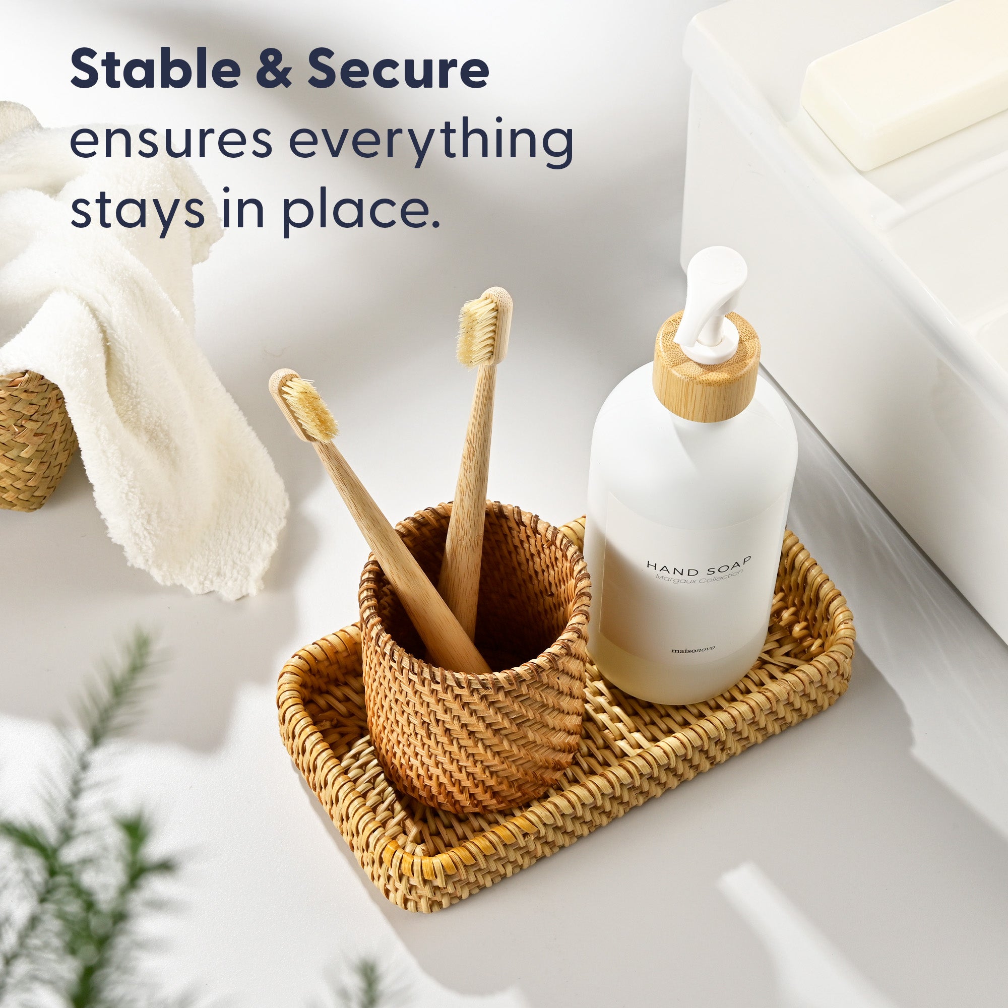 The Rattan -  3-Piece Bathroom Holder Set