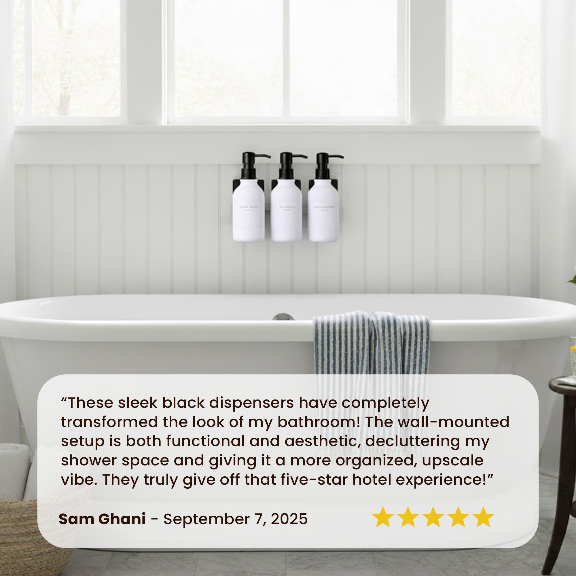 Hotel-at-Home Wall Mounted Shower Dispensers Set