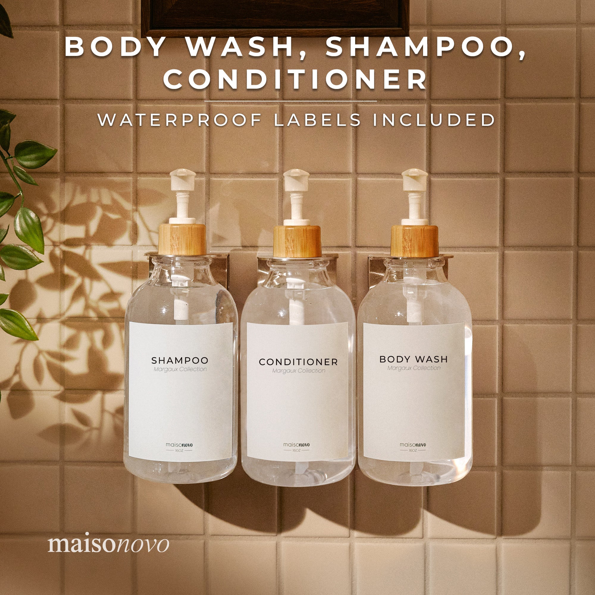 Wall Mounted Soap Dispenser Bamboo Clear