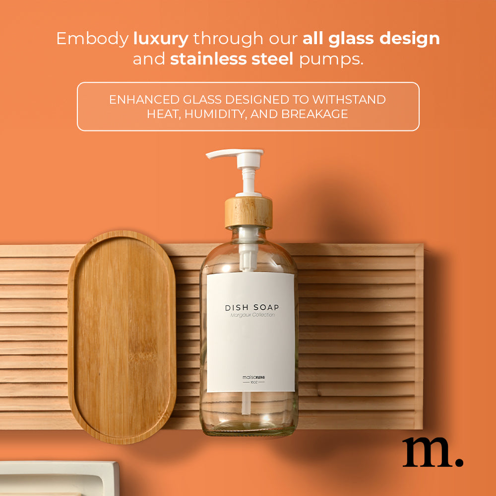 #Color_Clear Glass + Labels + Bamboo Tray