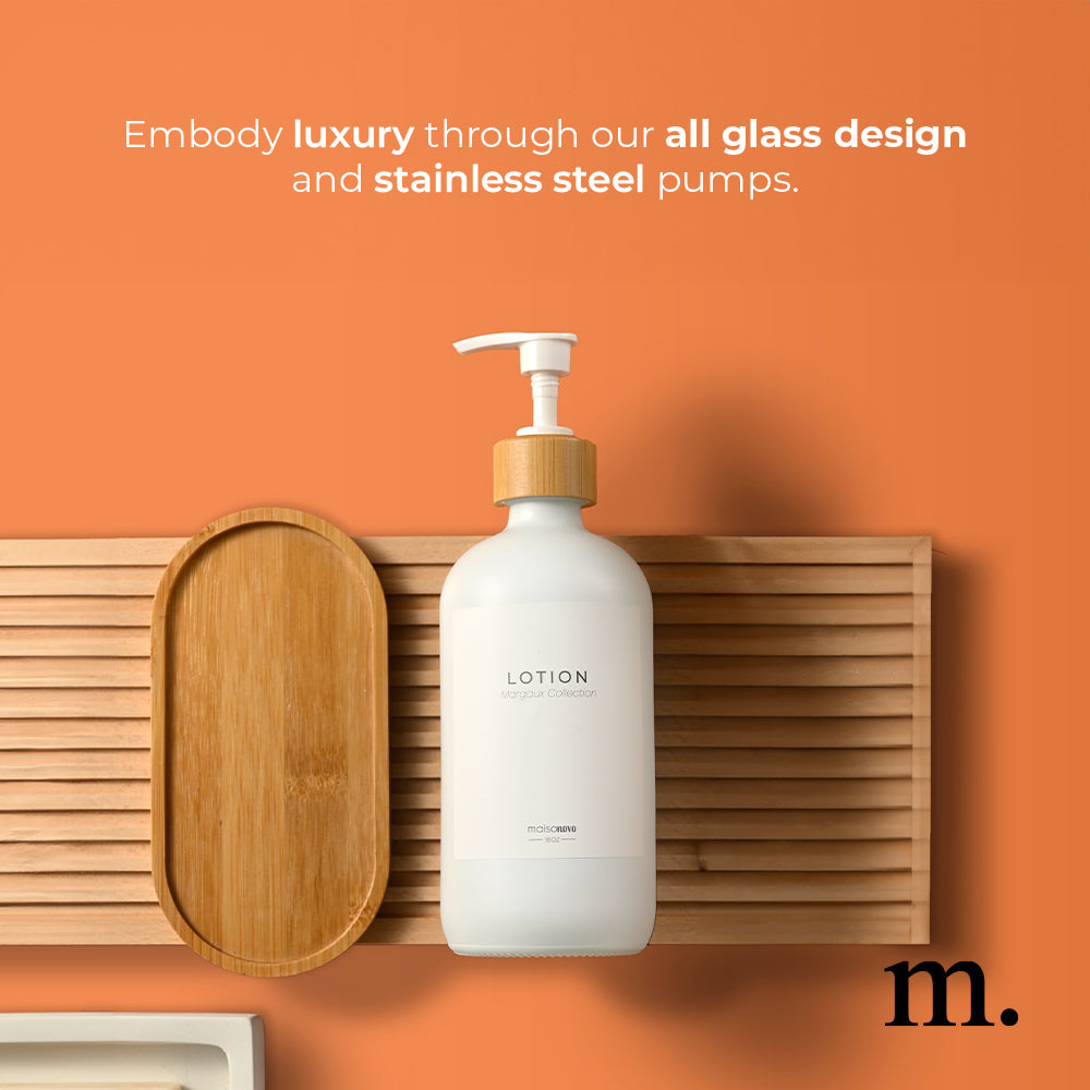 #Color_White Glass + Labels + Bamboo Tray