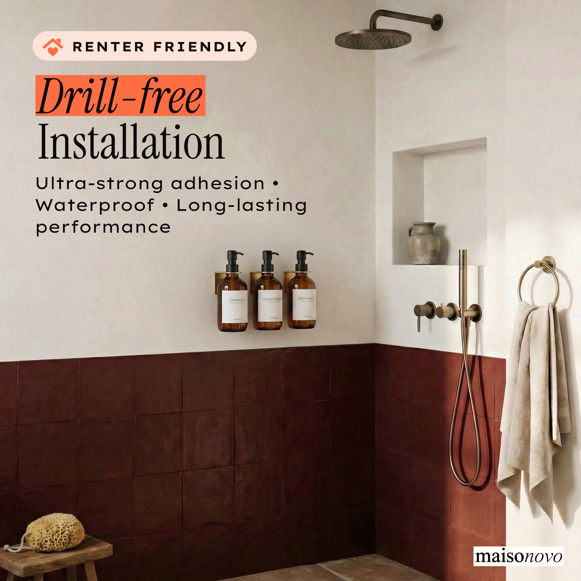 Hotel-at-Home Wall Mounted Shower Dispensers set