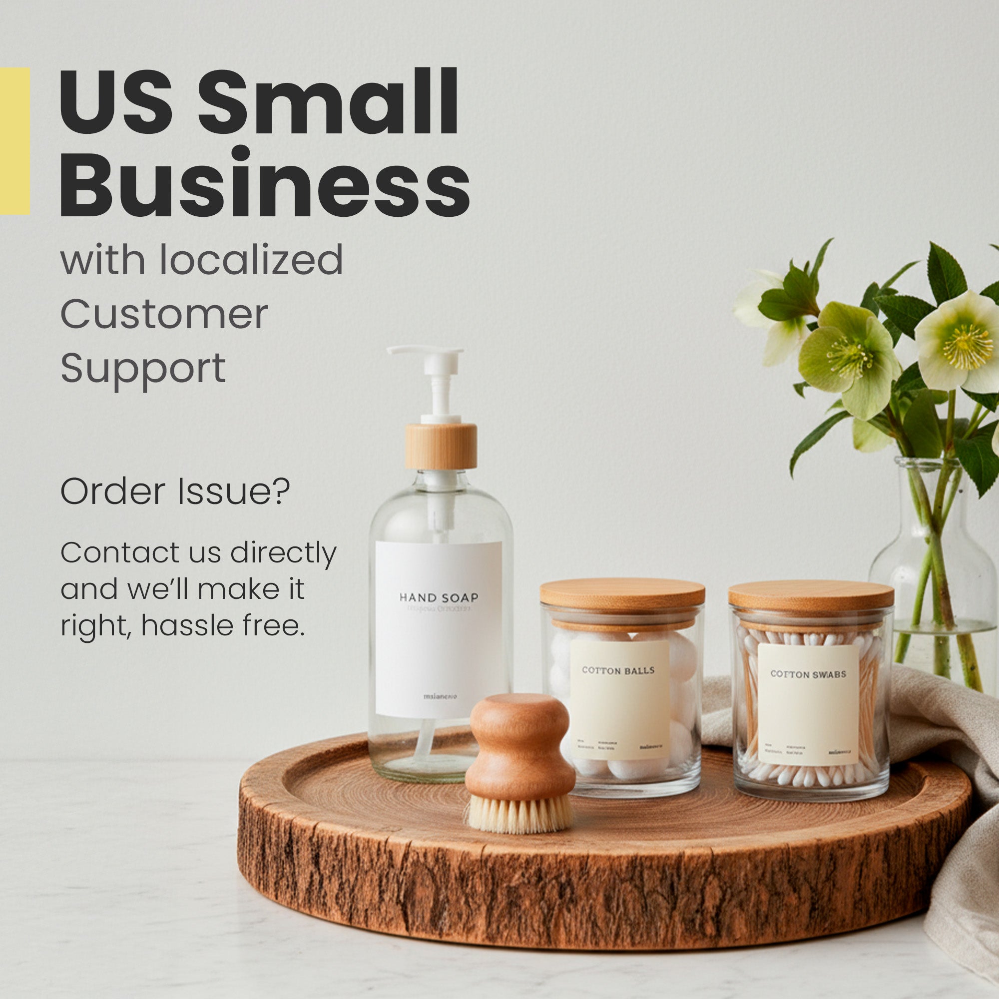 The Pebble - Modern Glass Q-Tip Jars