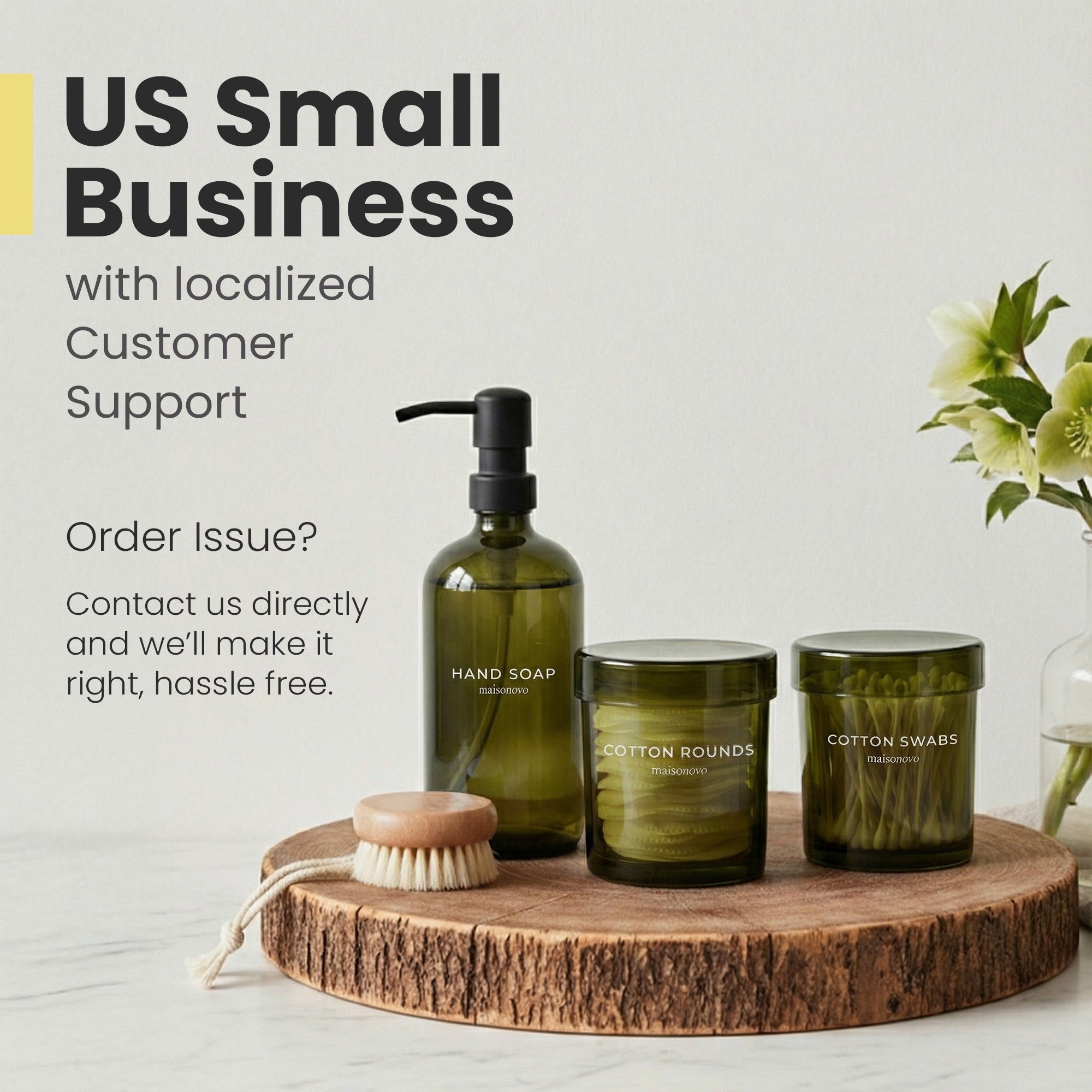 The Pebble - Modern Glass Q-Tip Jars