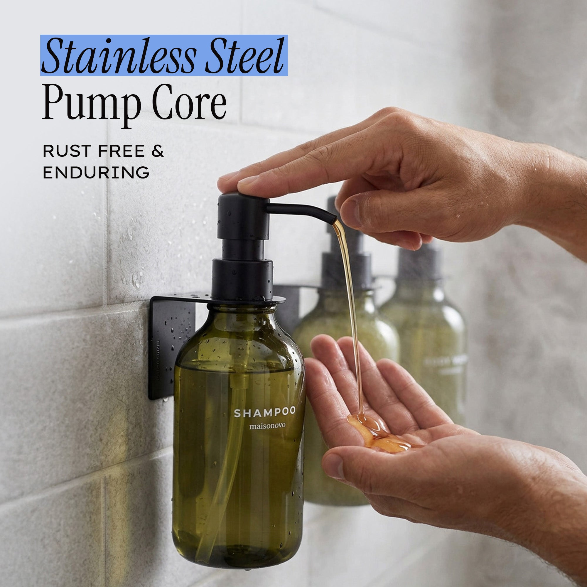 Hotel-at-Home Wall Mounted Shower Dispensers Set