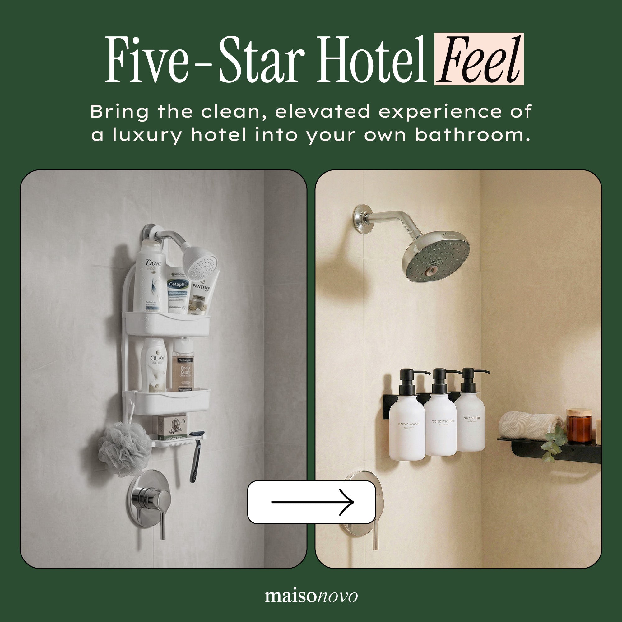 Hotel-at-Home Wall Mounted Shower Dispensers Set