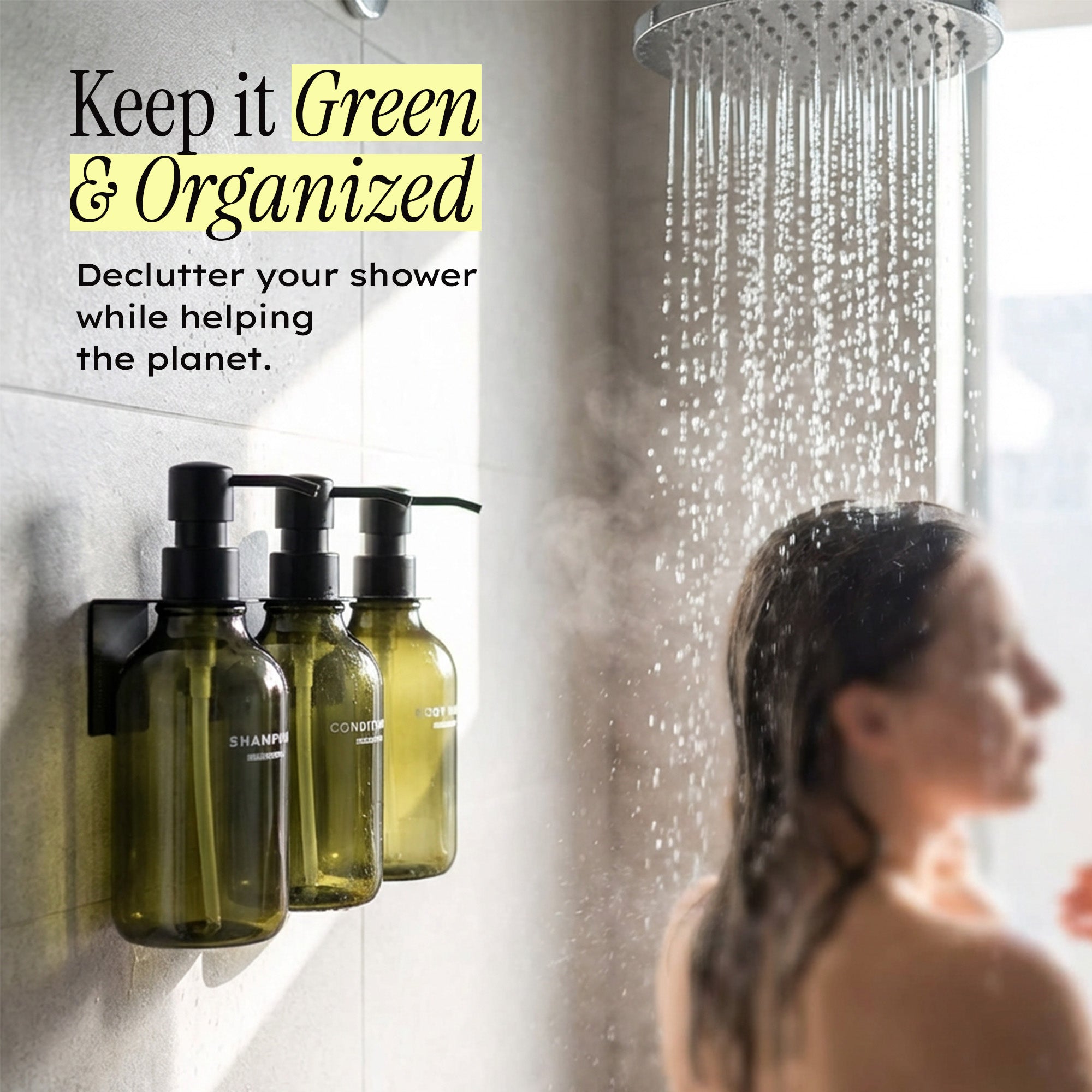 Hotel-at-Home Wall Mounted Shower Dispensers Set