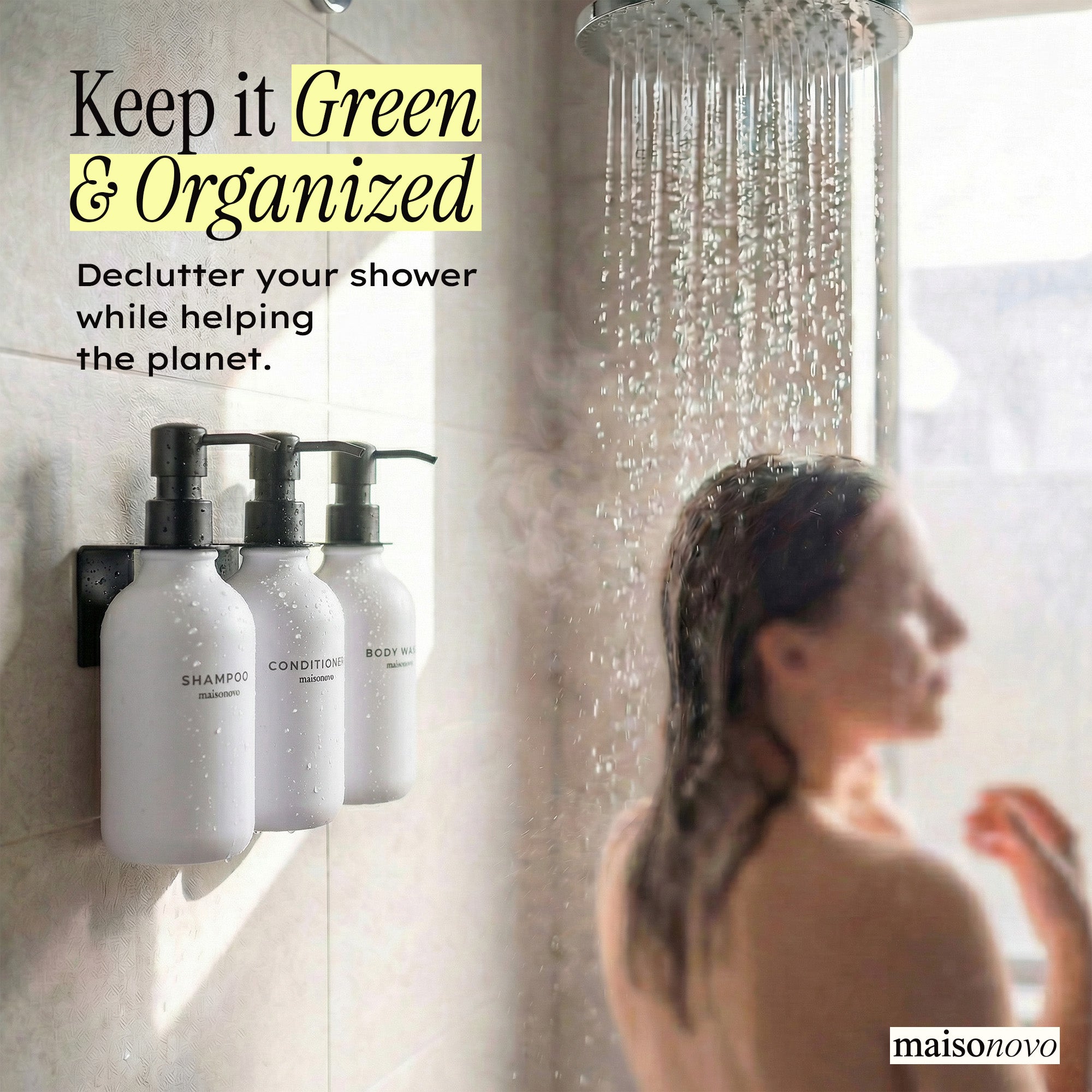 Hotel-at-Home Wall Mounted Shower Dispensers Set