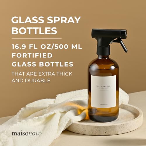 Amber Glass Spray Bottle Set – 16.9oz (Pack of 2)