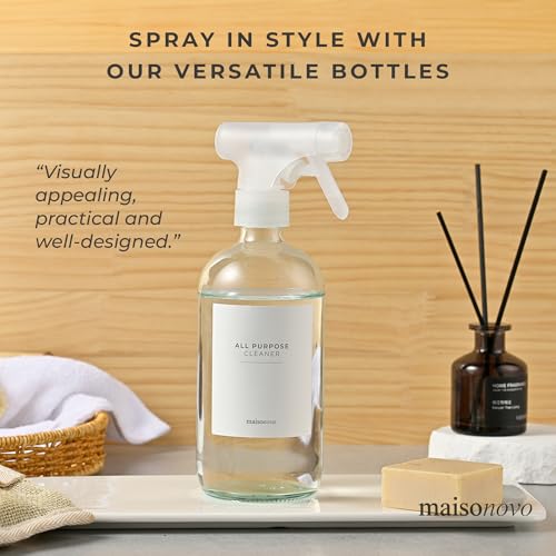 Amber Glass Spray Bottle – 16.9oz (Single) with 16 Reusable Labels