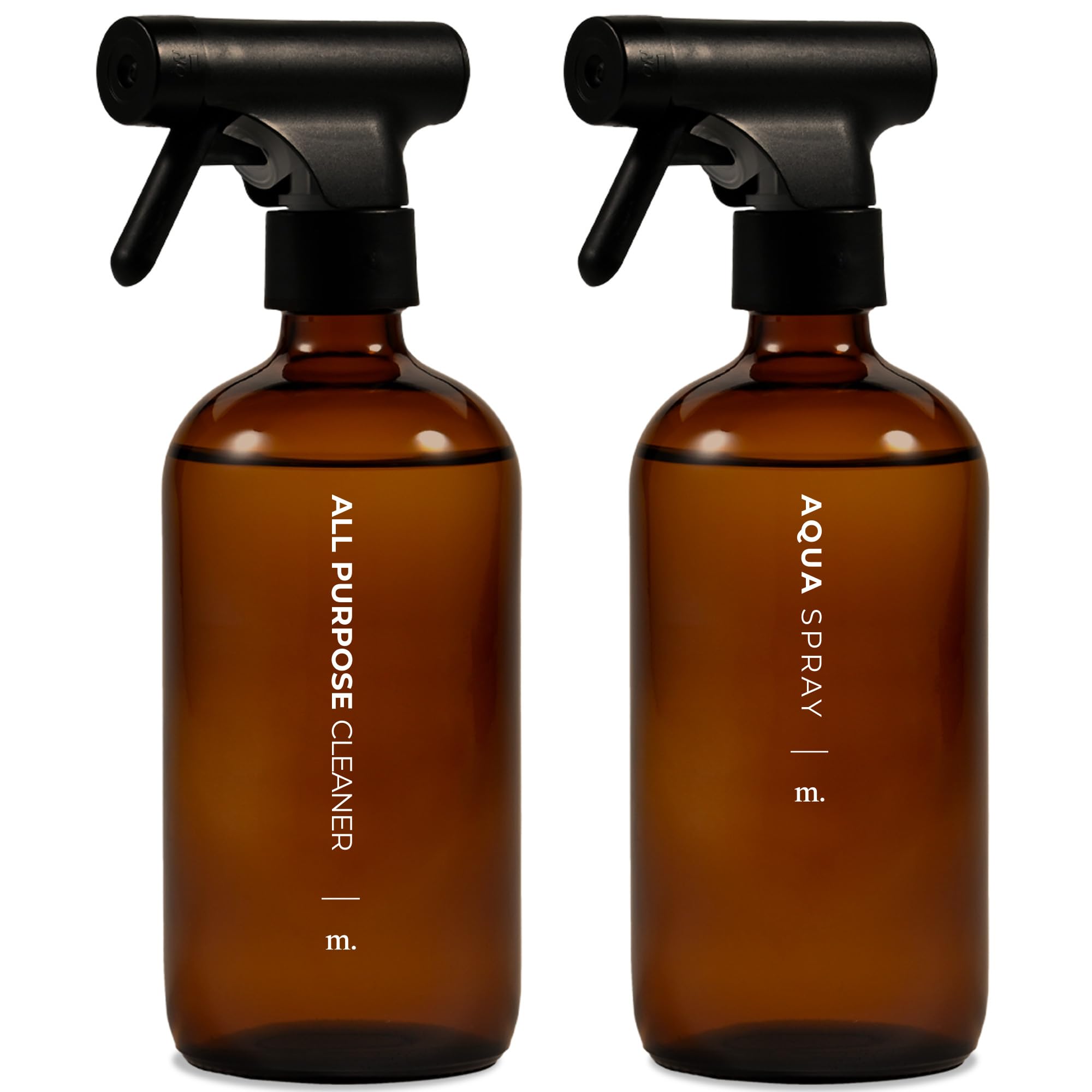 Amber Glass Spray Bottle – 16.9oz (Single) with 16 Reusable Labels