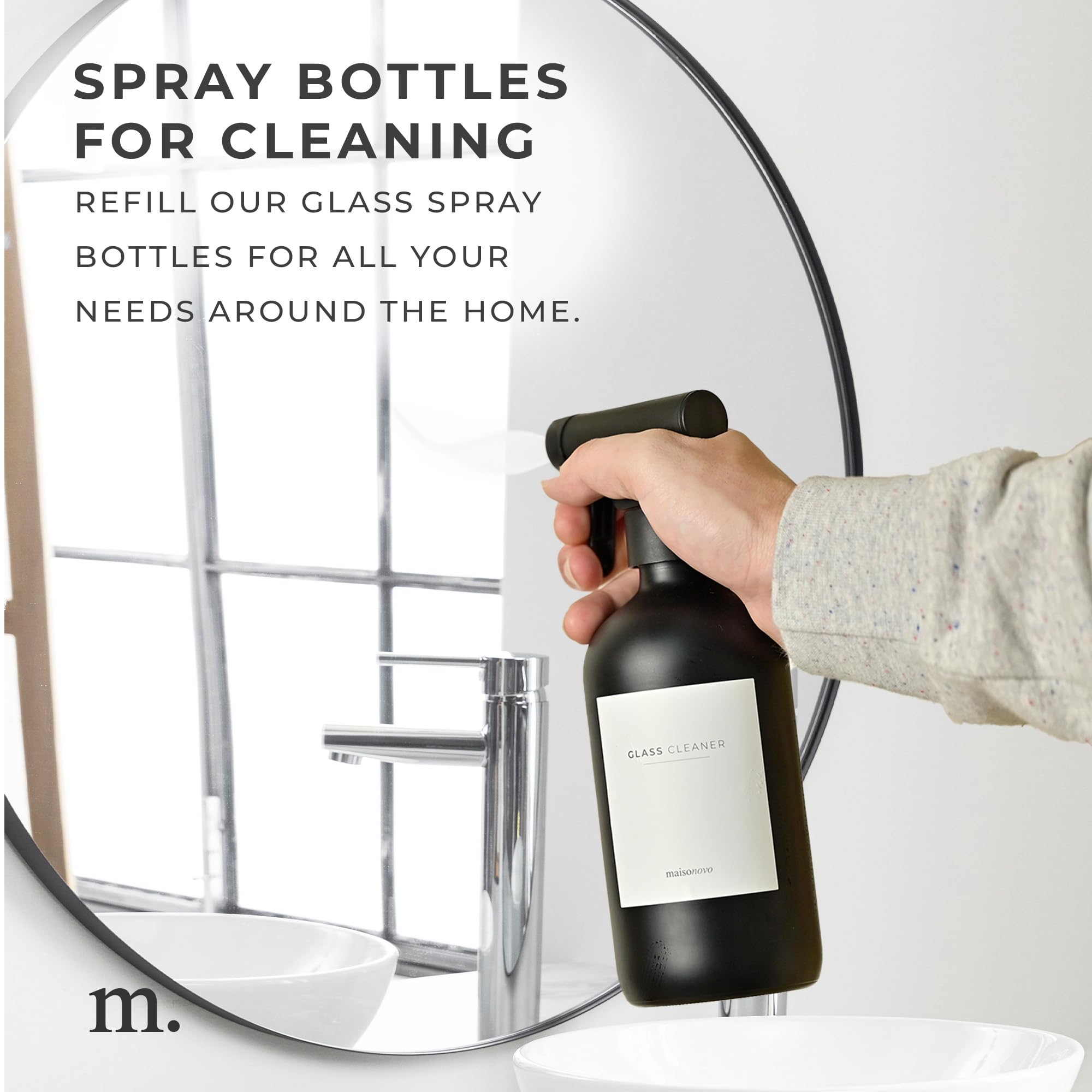 Amber Glass Spray Bottle – 16.9oz (Single) with 16 Reusable Labels