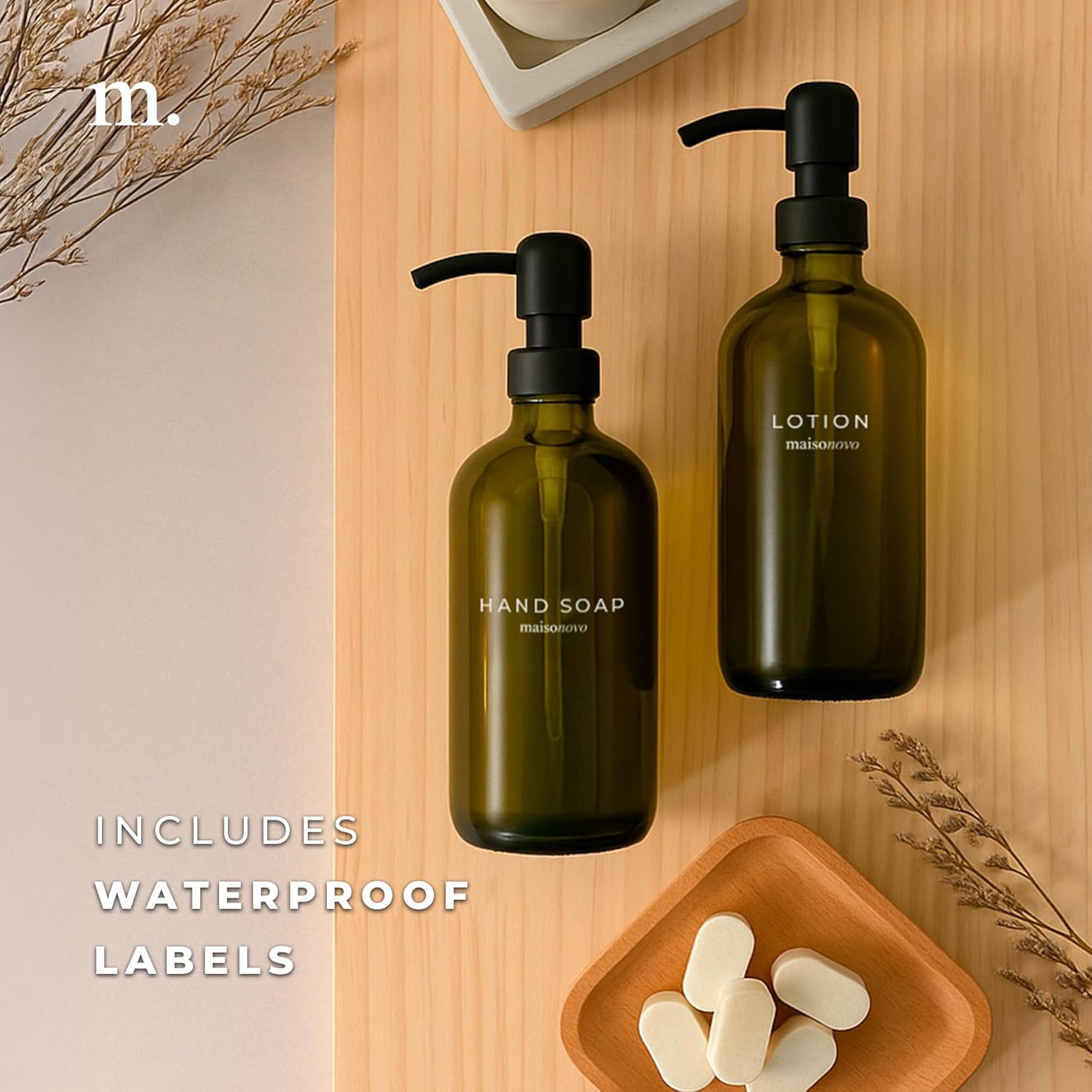 The Pebble - Glass Soap Dispenser Set