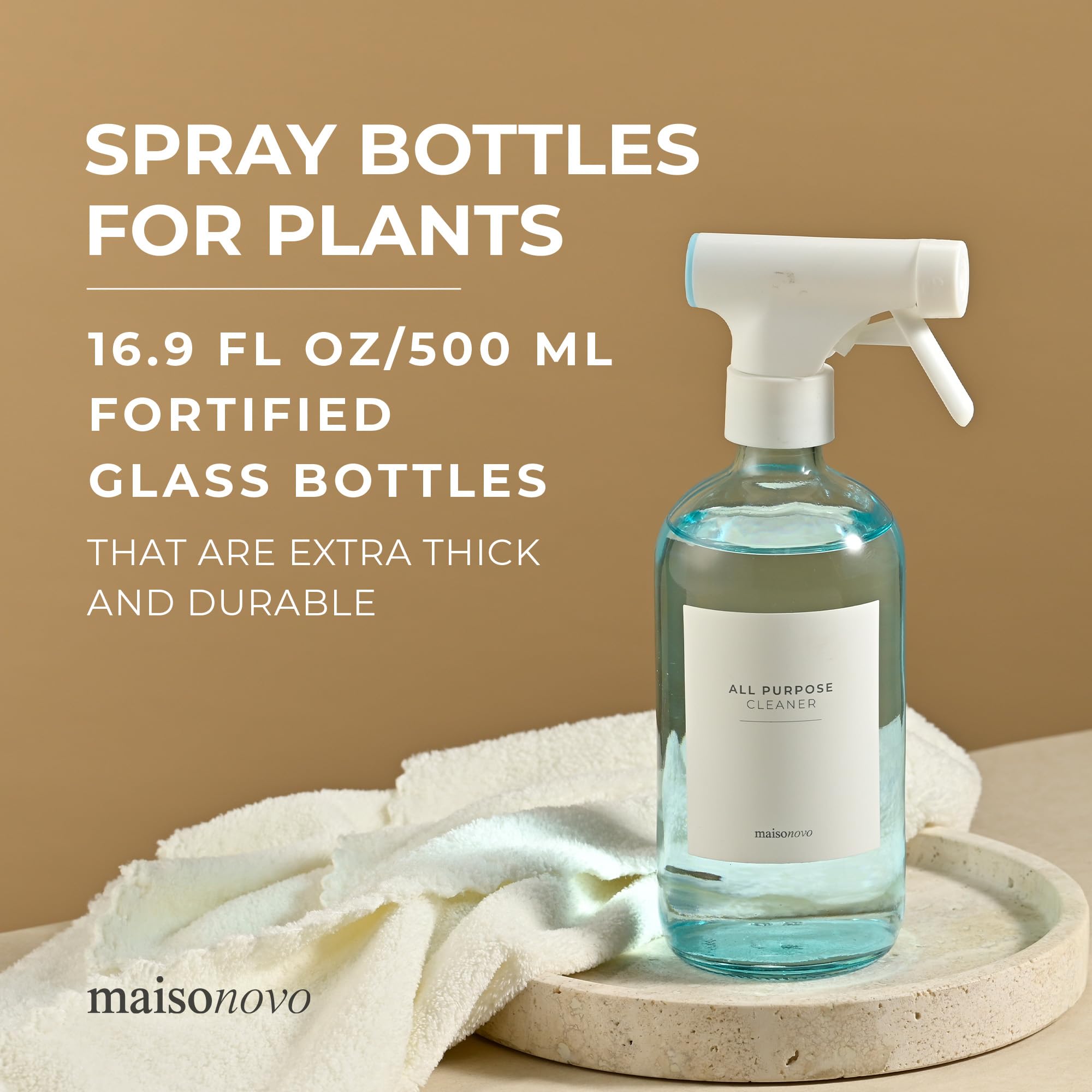 Amber Glass Spray Bottle – 16.9oz (Single) with 16 Reusable Labels