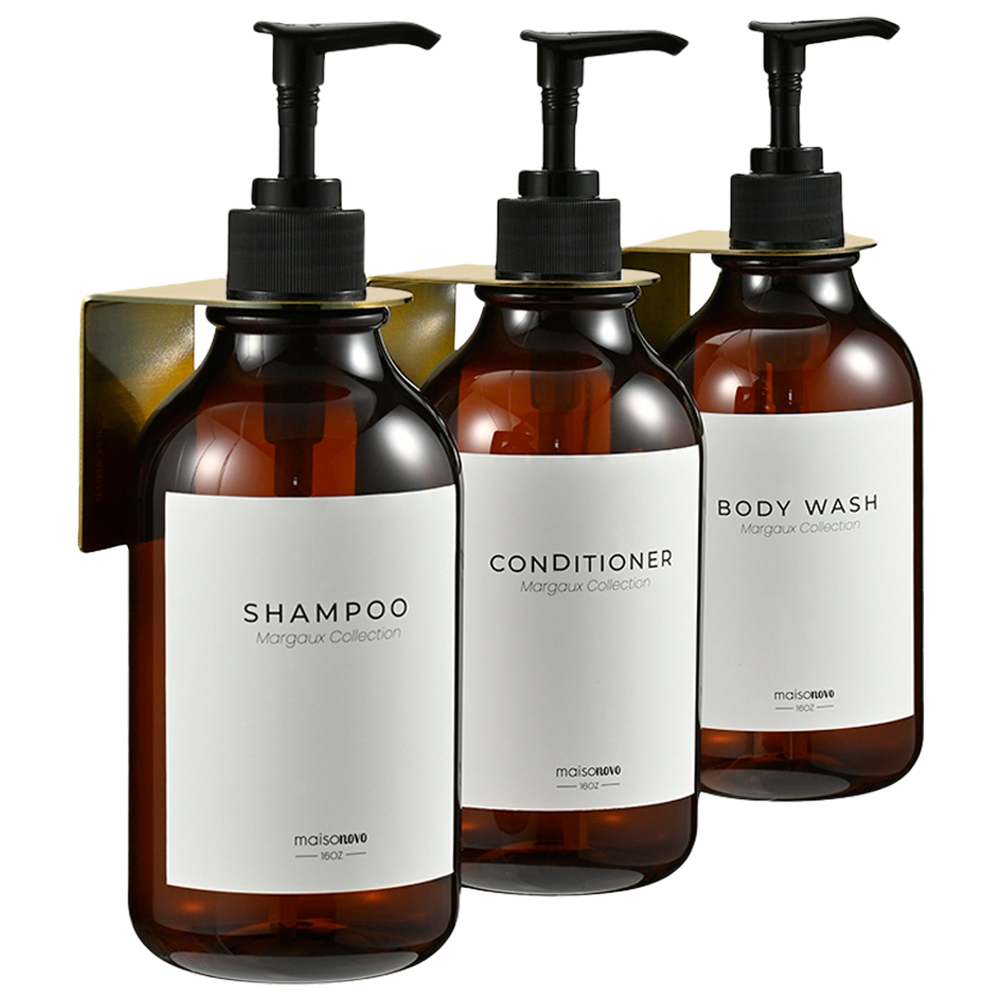 Wall Mounted Soap Dispenser Bamboo Amber
