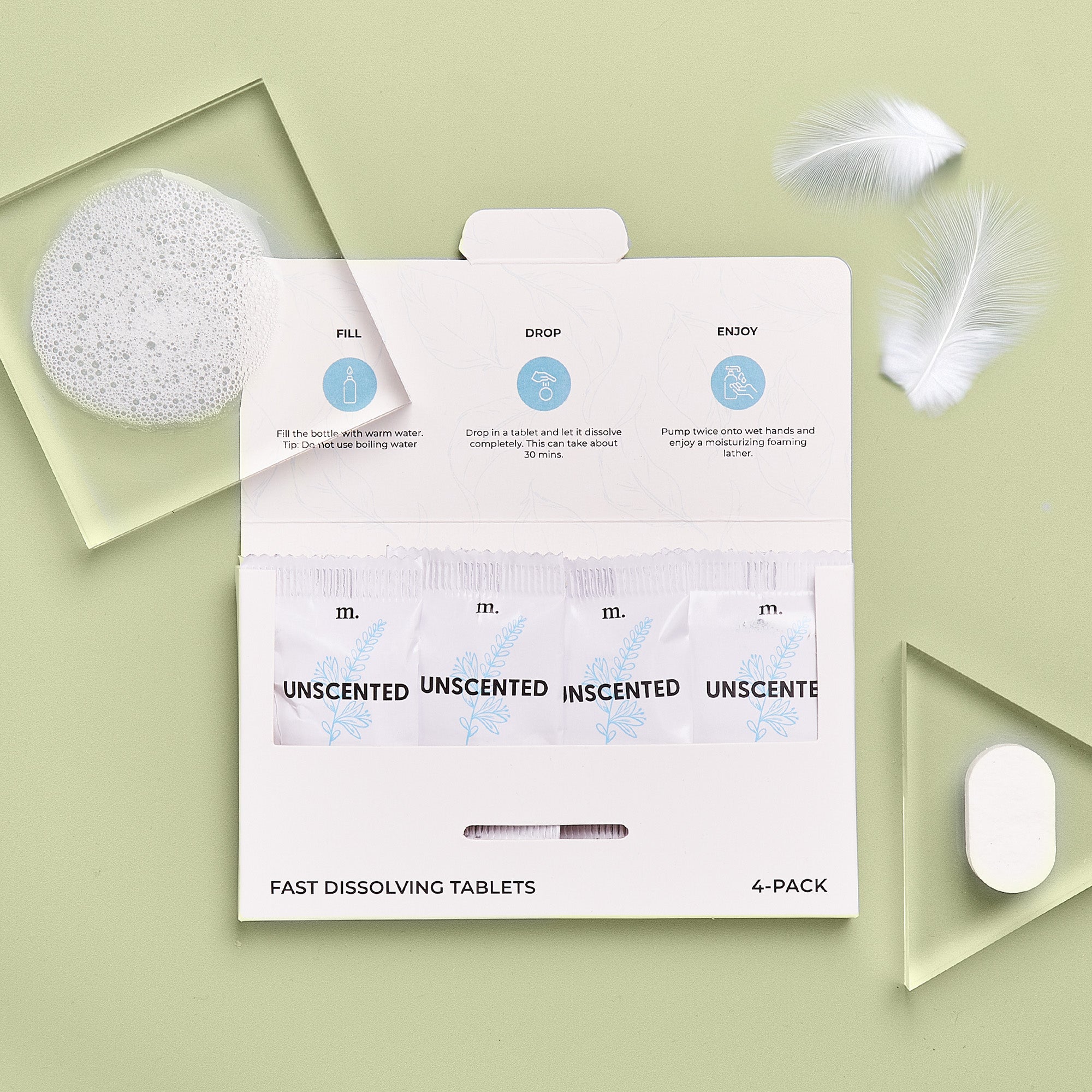Foaming Hand Soap Tablets Unscented x 4